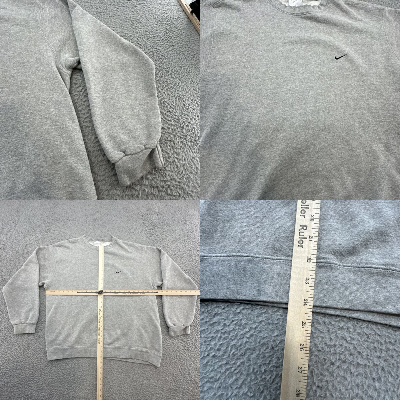 Nike VINTAGE Nike Gray Crewneck Sweatshirt XL Men Yellow Silver Tag Mini Swoosh 2000s Y2K Pullover Size US XL / EU 56 / 4 - 8 Thumbnail