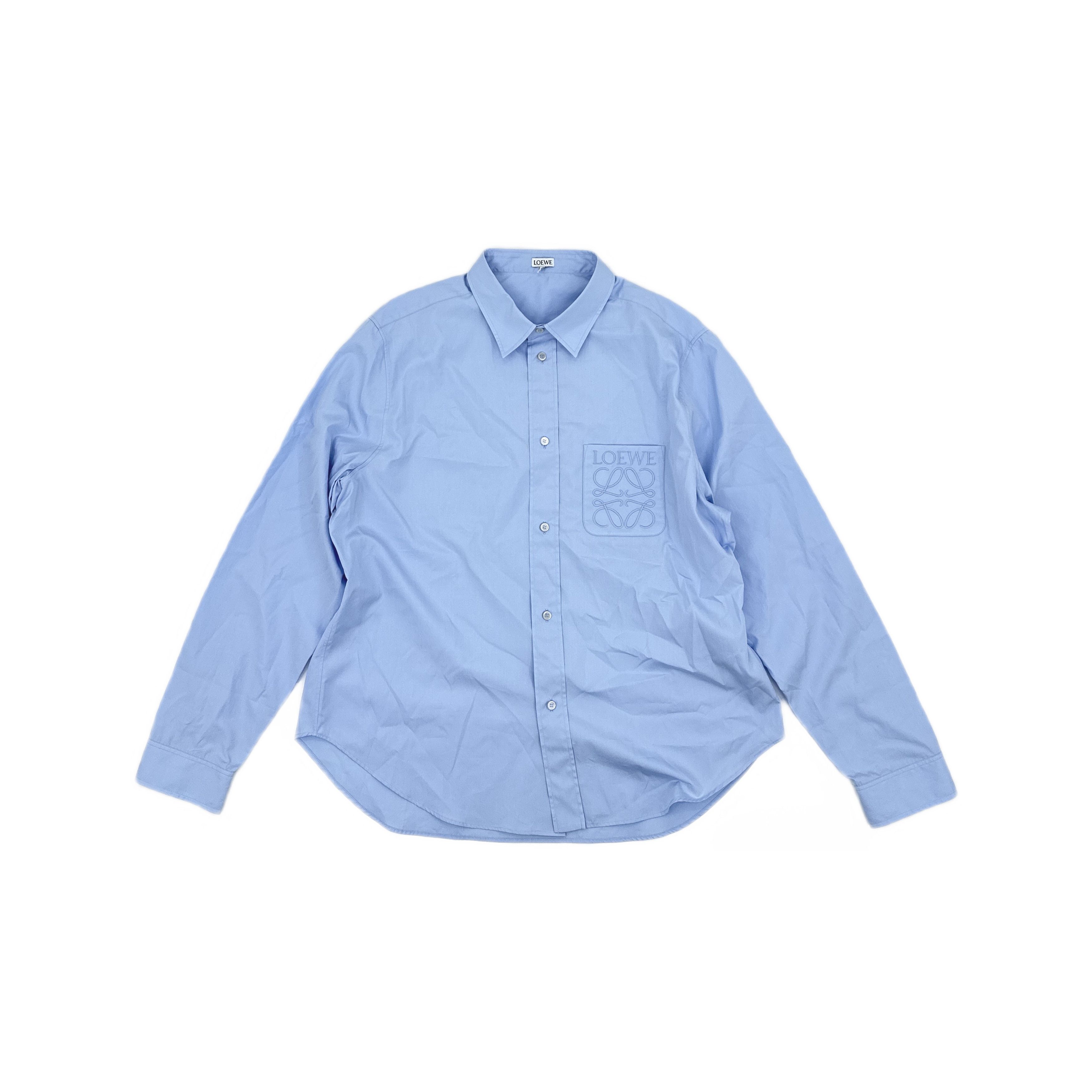 Loewe LOEWE Logo Badge Button Up Shirt Blue Size L Size US L / EU 52-54 / 3 - 1 Thumbnail