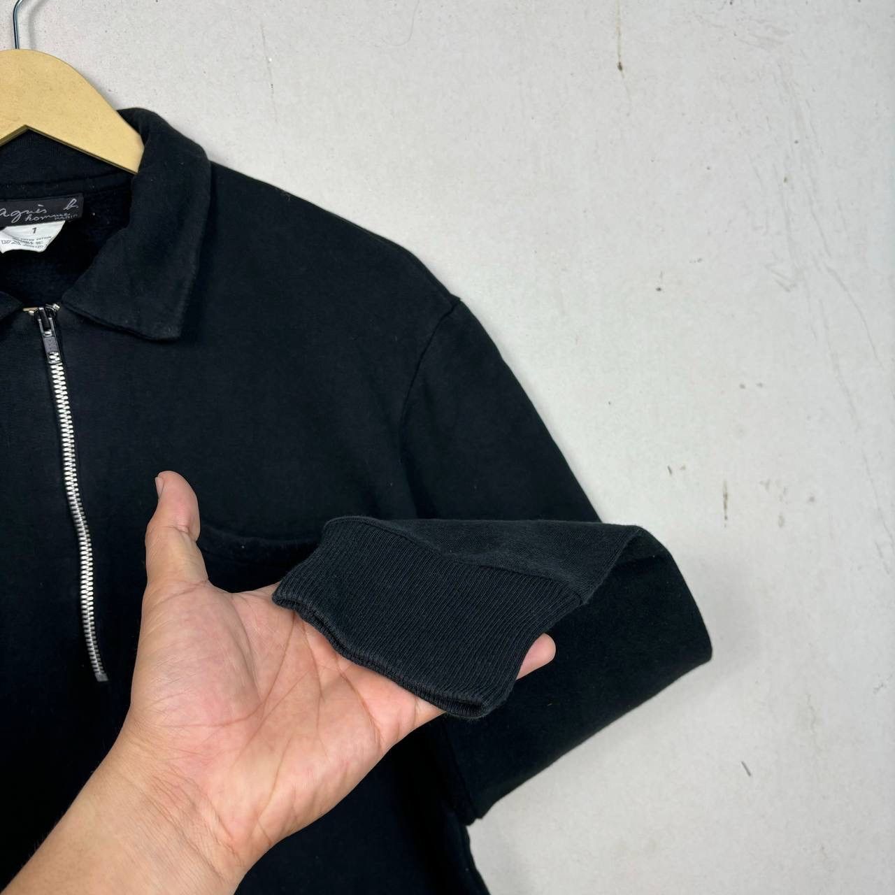 agnes b. Agnes B. Homme Vintage 1/4 Zip Sweatshirt Black Streetwear Size US M / EU 48-50 / 2 - 7 Thumbnail