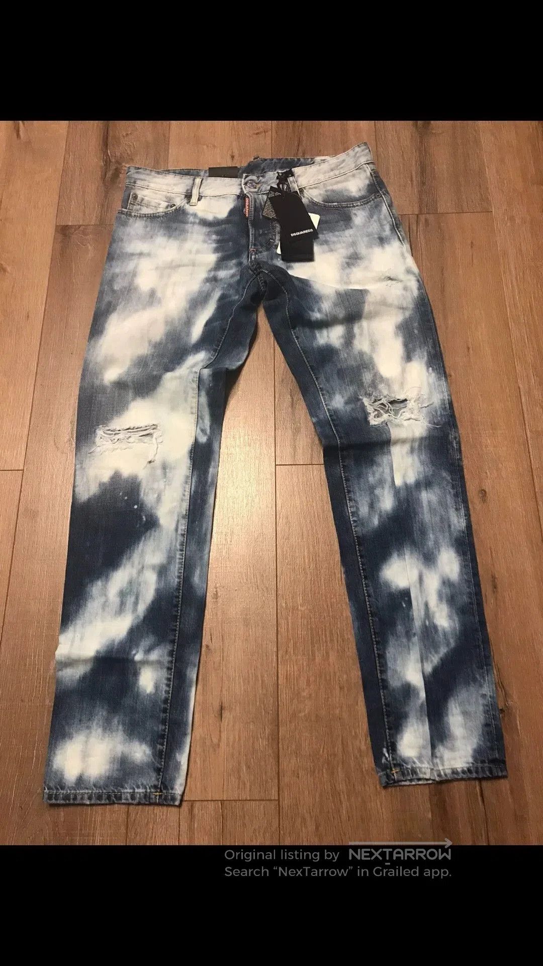 Dsquared2 Blue Tie-Dye Distressed Denim Jeans Size 34. Size US 34 / EU 50 - 1 Thumbnail