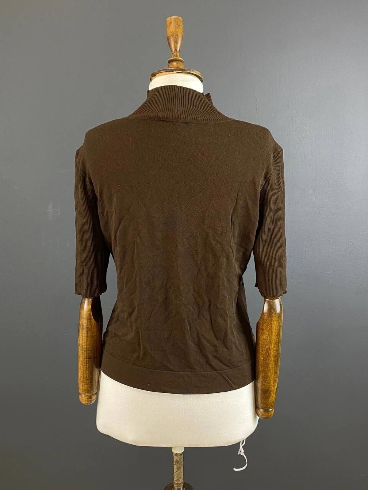Escada Escada Brown Short Sleeve High Neck Top Blouse Size 42 Size M / US 6-8 / IT 42-44 - 8 Thumbnail