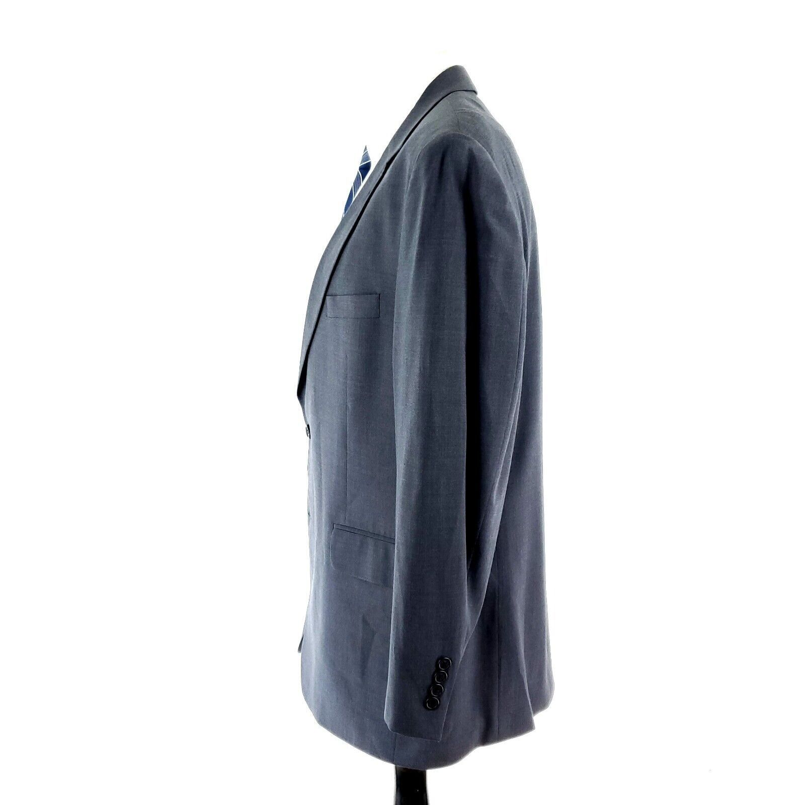 Jos. A. Bank Jos A Bank Wool 2 Button 2 Piece Suit 44L Gray 36/29 Pleated Size 44L - 6 Thumbnail