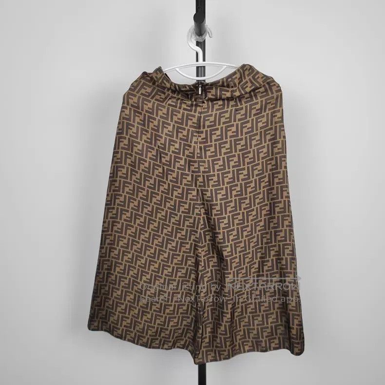 Fendi Fendi Monogrammed Silk Skirt Size 25" / US 0 / IT 36 - 2 Thumbnail