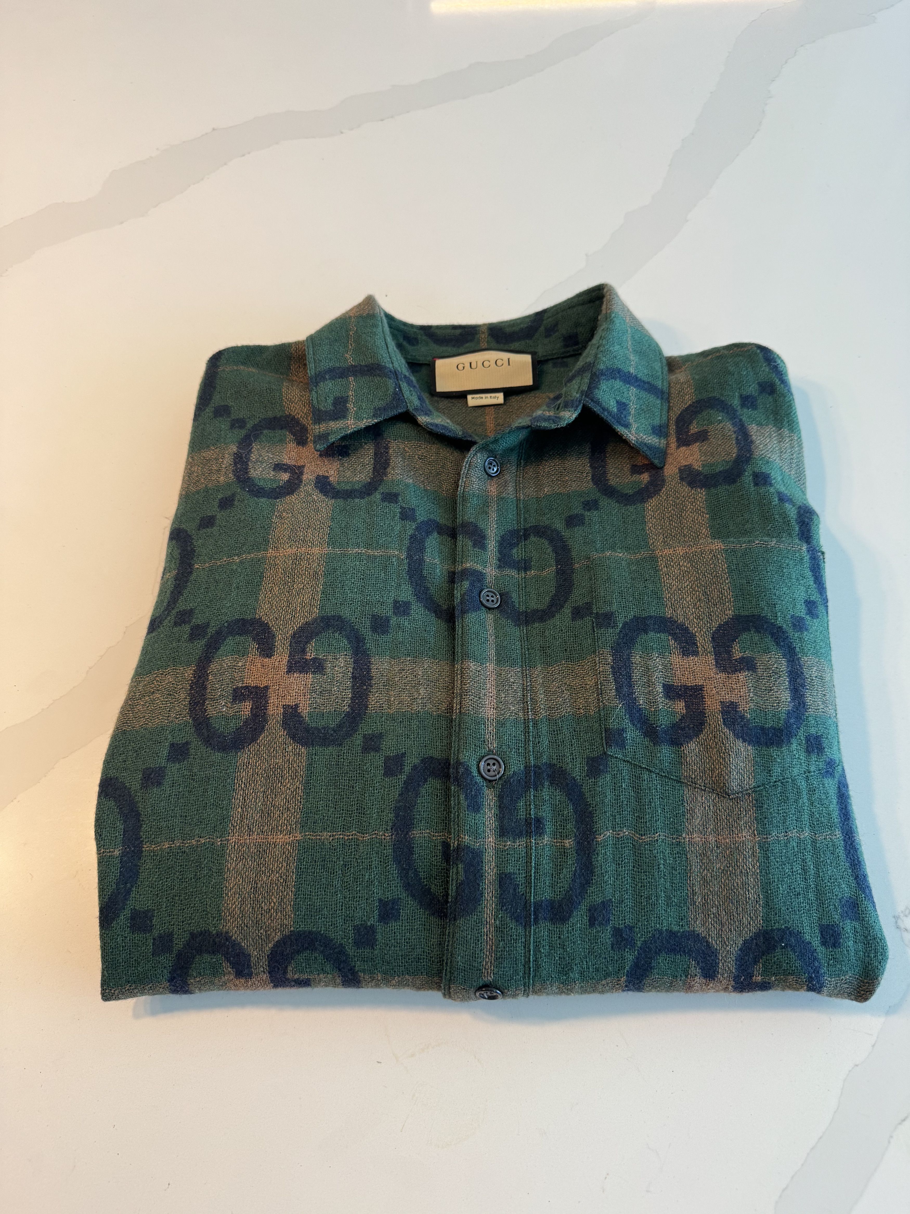 Gucci Gucci Jumbo GG 100% Wool Shirt Size US L / EU 52-54 / 3 - 2 Thumbnail