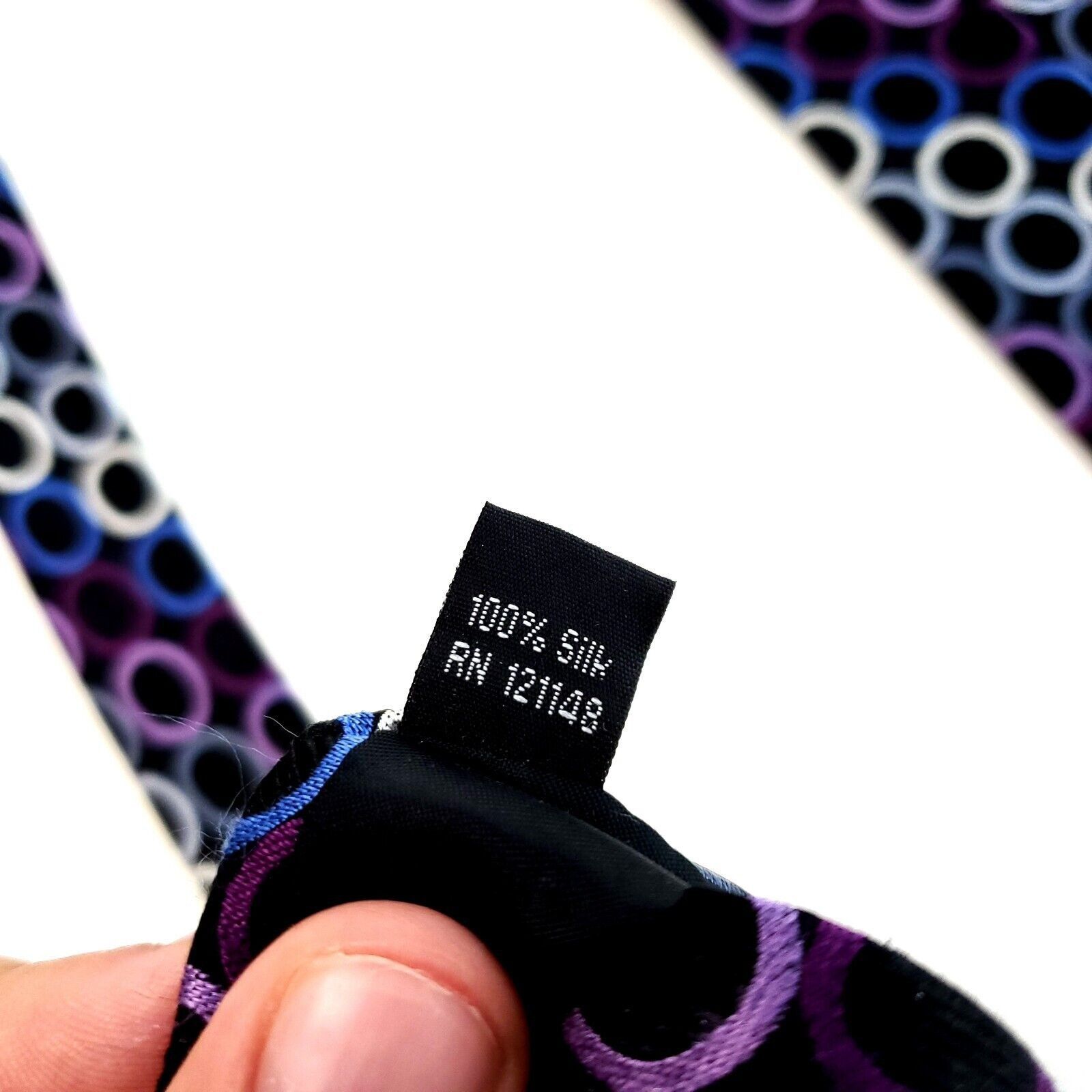 Michael Kors Michael Kors Black Purple Gray Polka Dot Geometric Woven Lon Size ONE SIZE - 5 Thumbnail