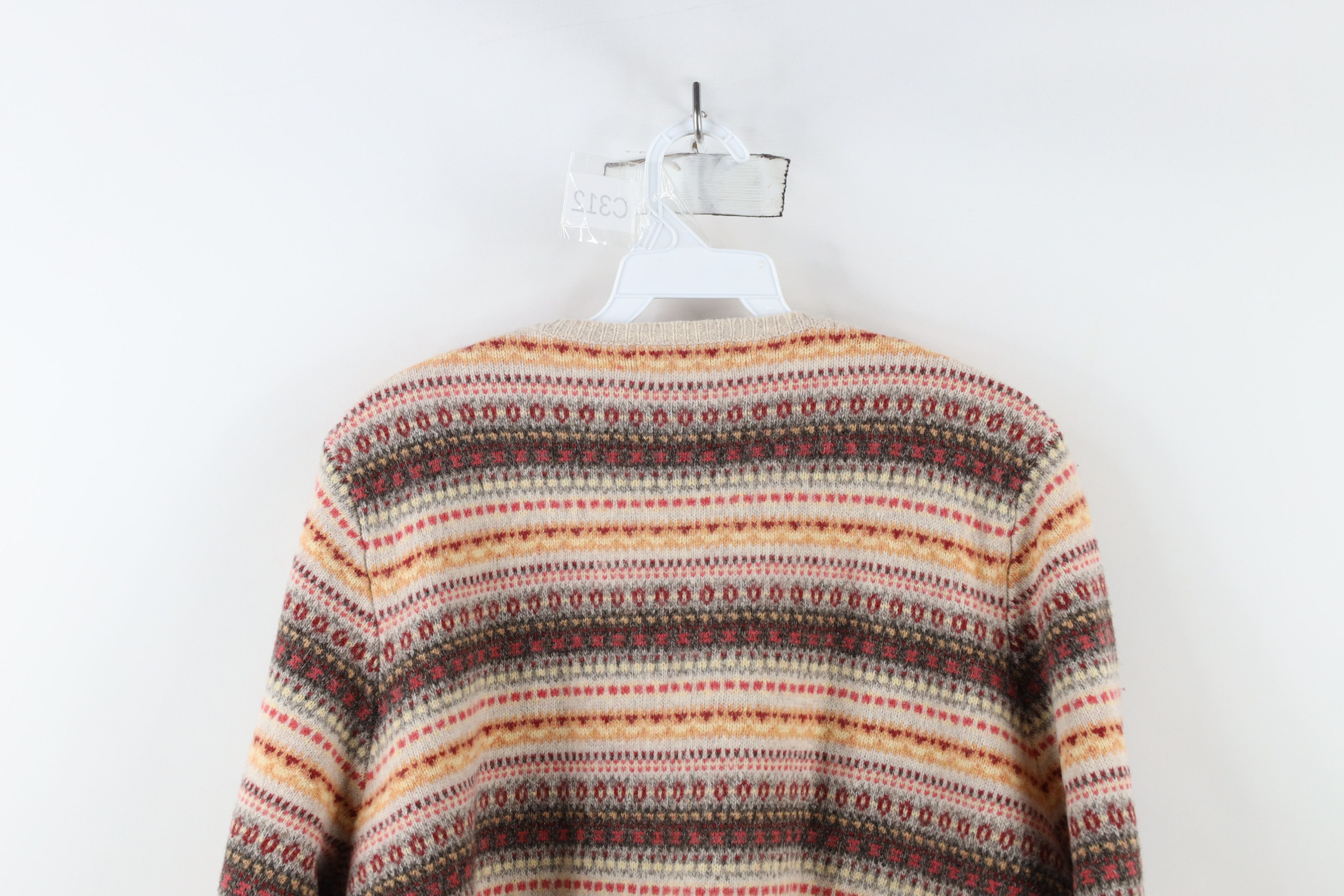 Eddie Bauer × Vintage Vintage 90s Eddie Bauer Lambswool Knit Fair Isle Sweater Size L / US 10 / IT 46 - 8 Thumbnail