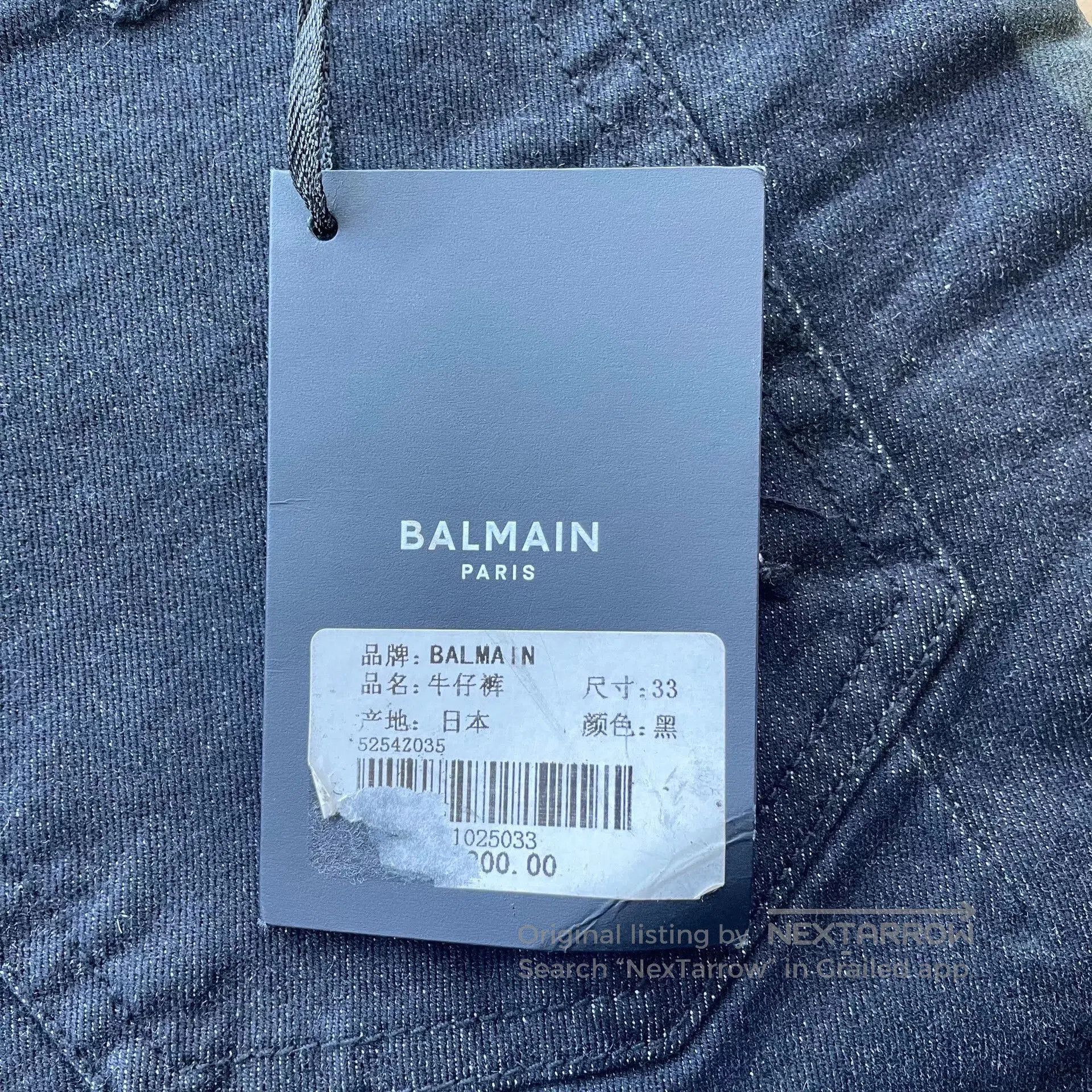 Balmain Balmain Black-Green Distressed Jeans. Size US 33 - 4 Thumbnail