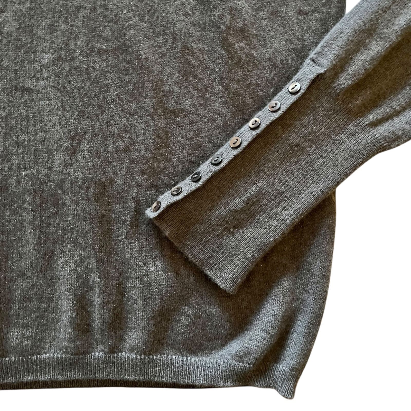 Agnona Agnona Gray Cashmere Button Cuff Pullover Turtleneck Sweater Size M / US 6-8 / IT 42-44 - 9 Thumbnail