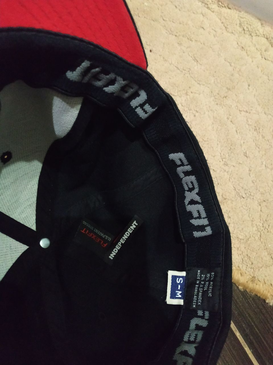 Italia Independent Independent Truck Co. Cross Logo Flexfit Hat Black/Red Size ONE SIZE - 12 Thumbnail