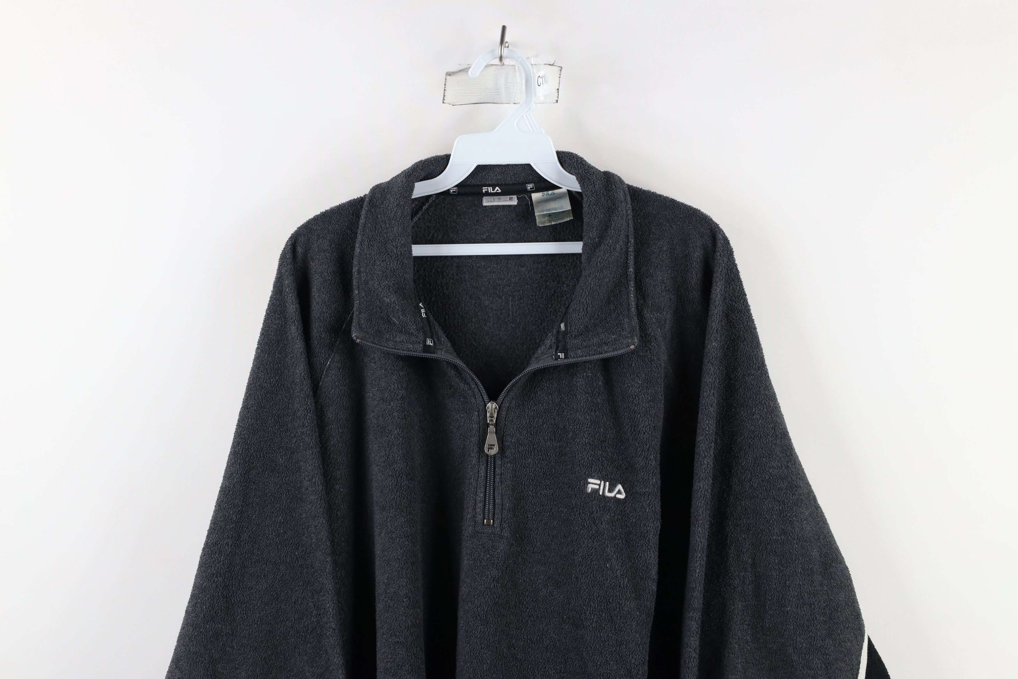 Fila × Vintage Vintage 90s Fila Spell Out Half Zip Fleece Pullover Sweater Size US XXL / EU 58 / 5 - 2 Thumbnail