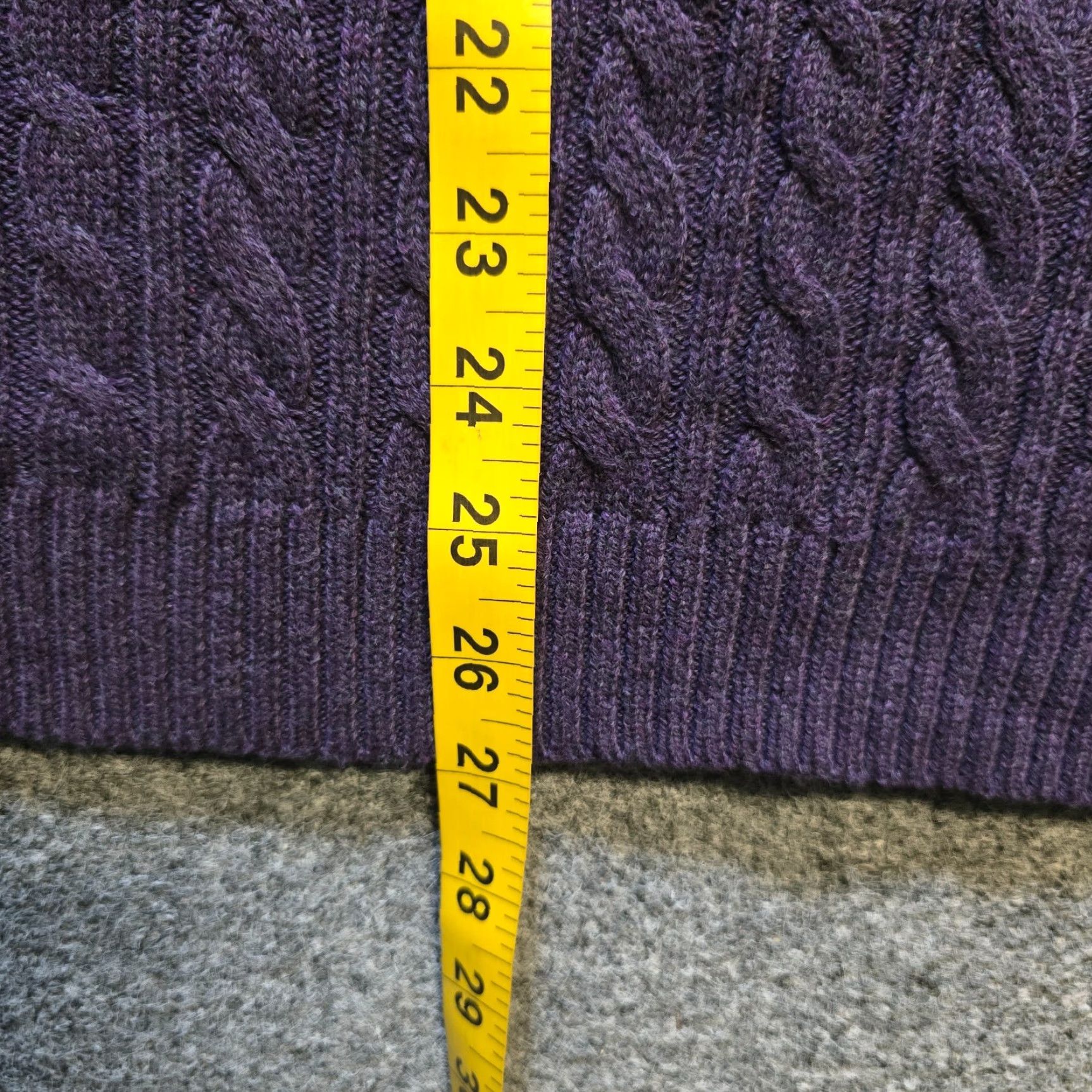 Croft & Barrow Croft Barrow Sweater Womens Size L Purple Cable-Knit Cotton Pullover Casual Winter Classic Womens (Regular) Size L / US 10 / IT 46 - 6 Thumbnail