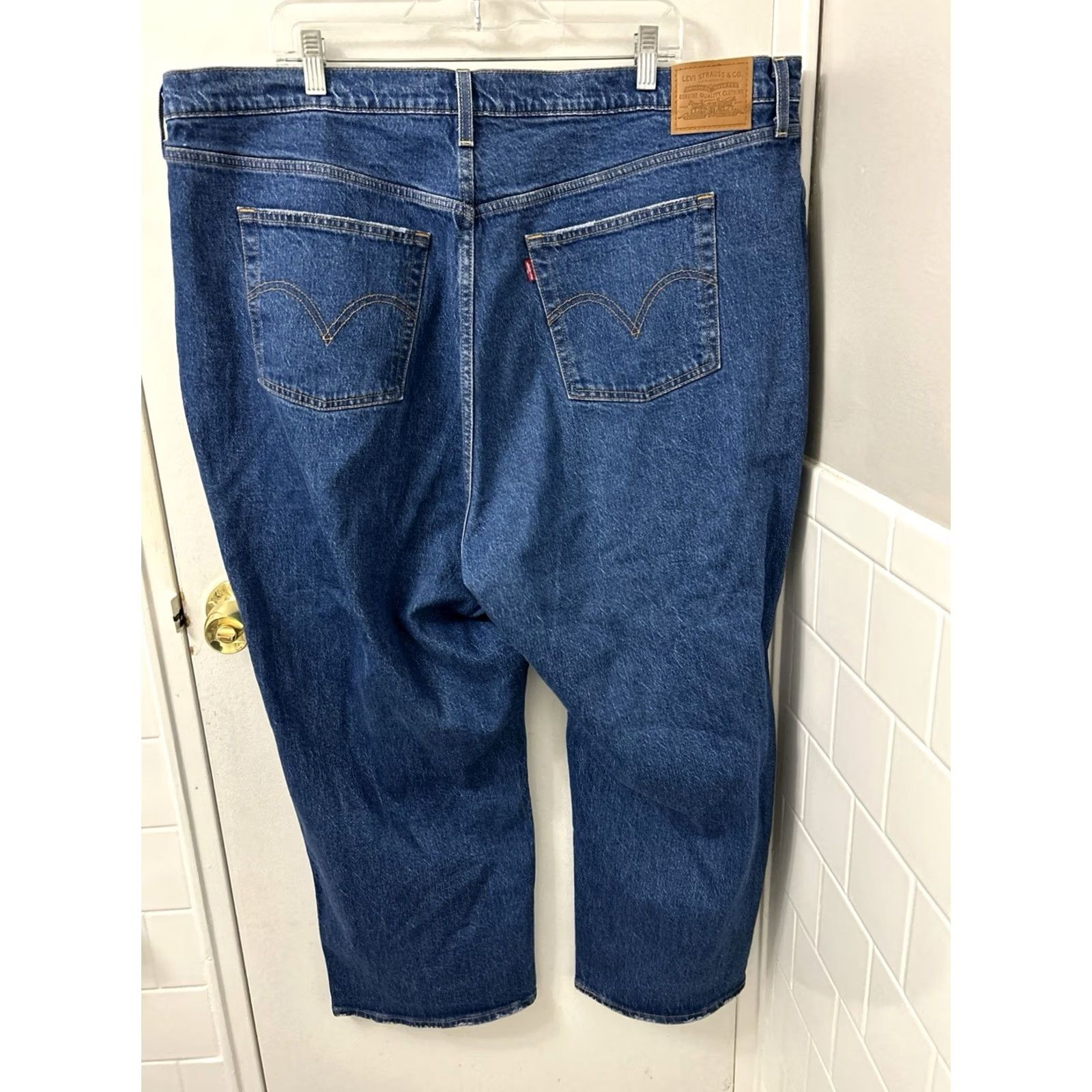Denime Levi Strauss Co Ribcage Straight Ankle Jeans Womens 44x27 Blue Button Fly Denim Strai ght Size 30" / US 8 / IT 44 - 6 Thumbnail