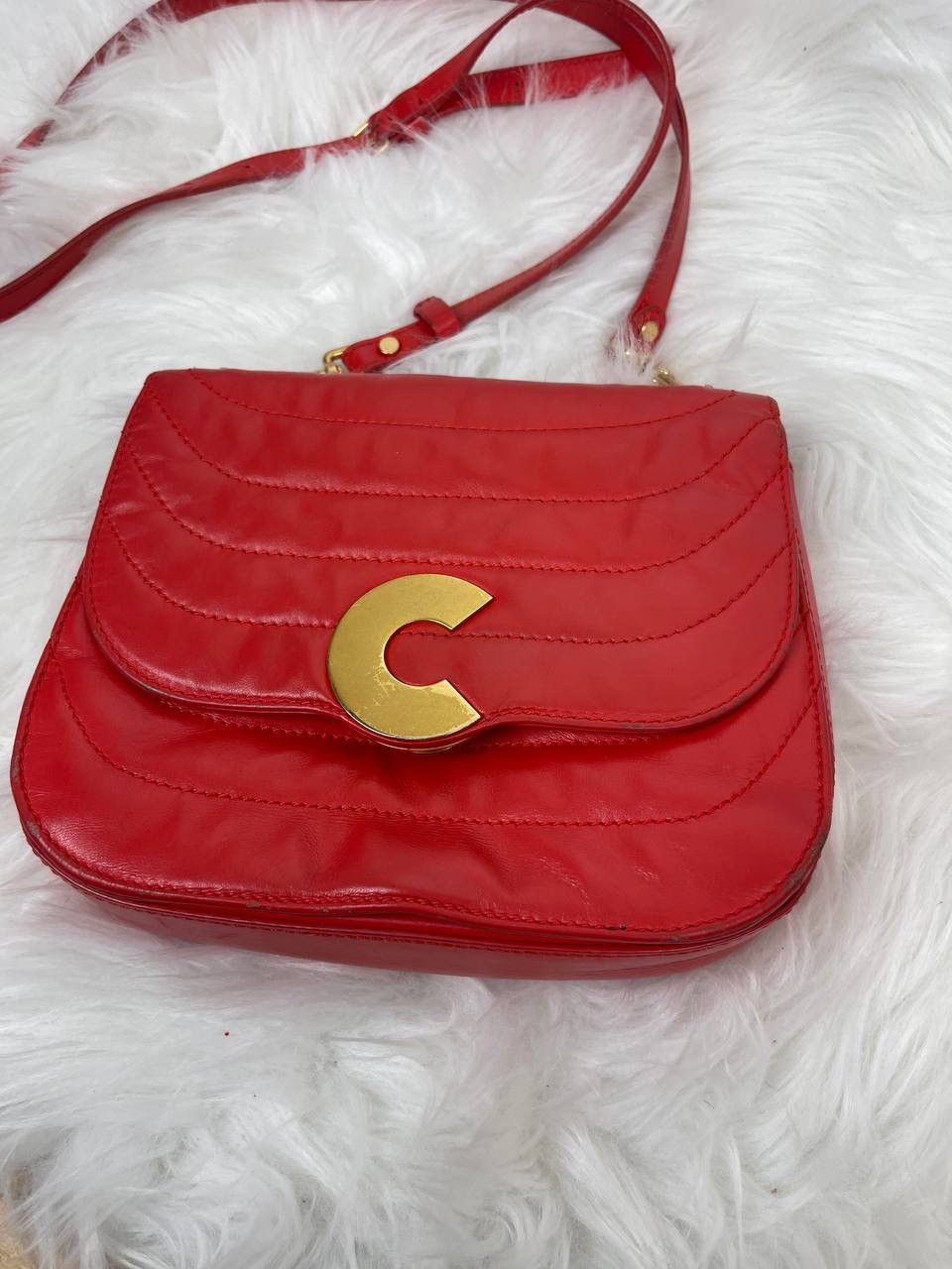 Other Coccinelle Leather Crossbody Bag Red Gold Logo Italy Size ONE SIZE - 2 Thumbnail