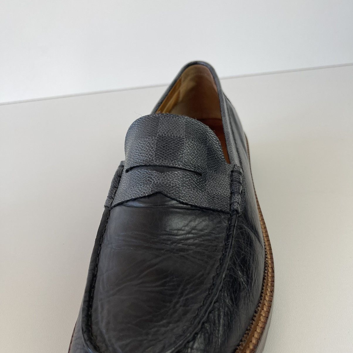 Louis Vuitton Louis Vuitton Vintage Penny Leather Loafer Black FD0153 Rare Size US 11 / EU 44 - 7 Thumbnail