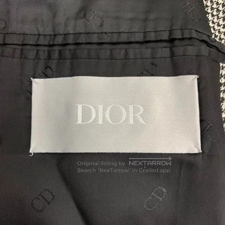 Dior gray houndstooth wool trench coat with belt. Size US L / EU 52-54 / 3 - 7 Thumbnail
