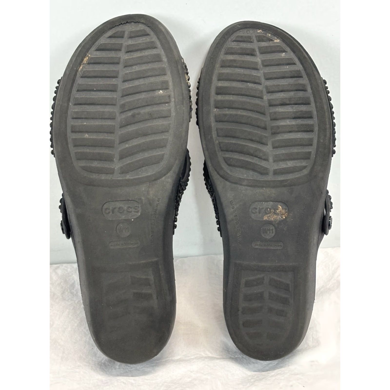Crocs Crocs Women’s Sandal Patricia Diamante Black Wedge Slip-On 11 Casual Party/Cocktail Travel Size US 11 / IT 41 - 5 Thumbnail