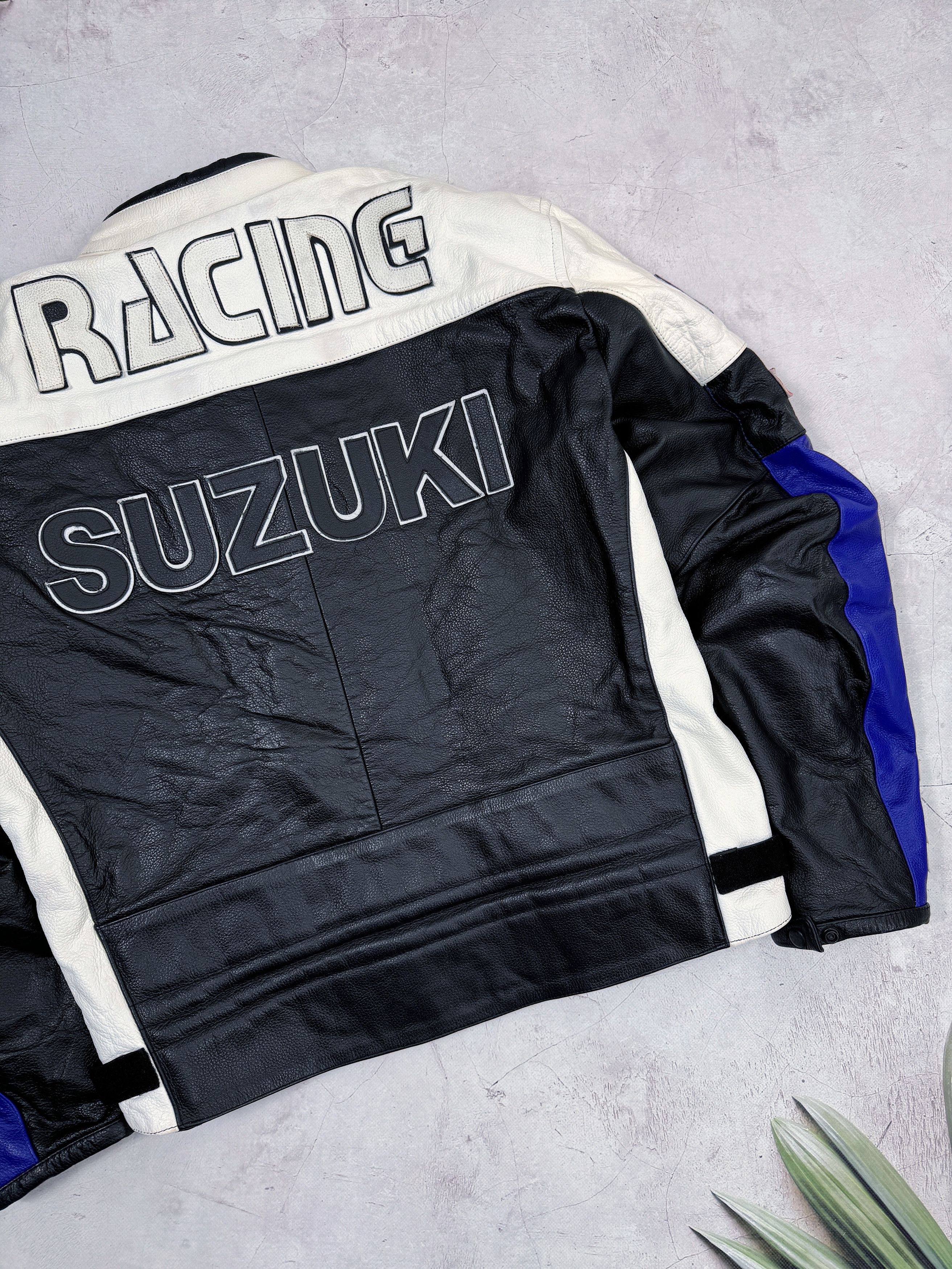 Other Vintage Suzuki Leather Jacket Moto Racing Motul Arai Helmet Size US XL / EU 56 / 4 - 18 Thumbnail