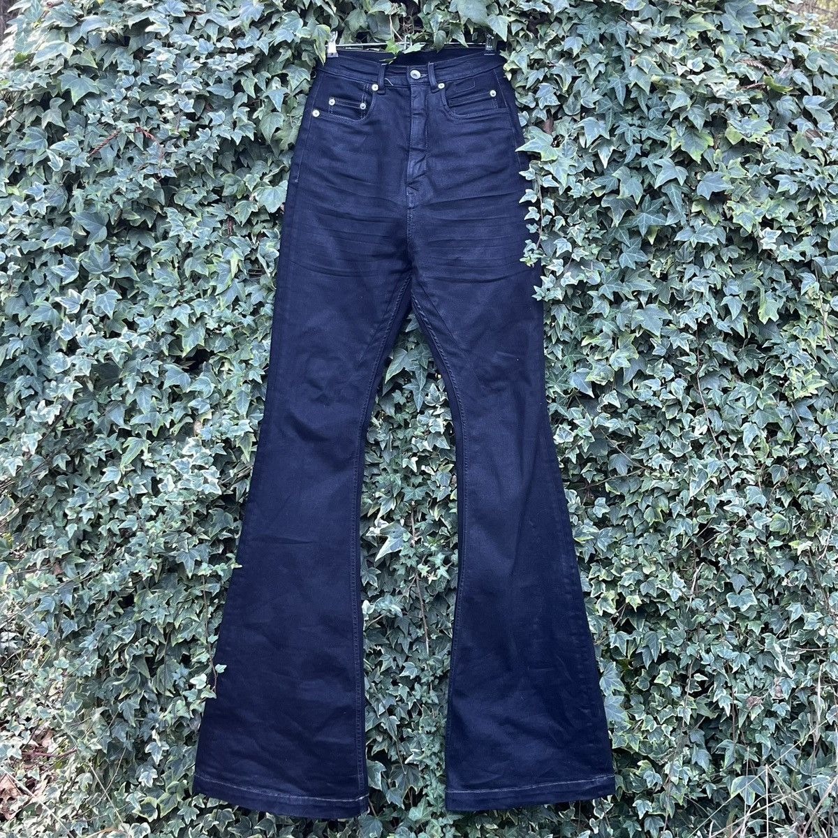 Rick Owens Black waxed Rick Owens bolan boot cut jeans Size US 28 / EU 44 - 1 Thumbnail