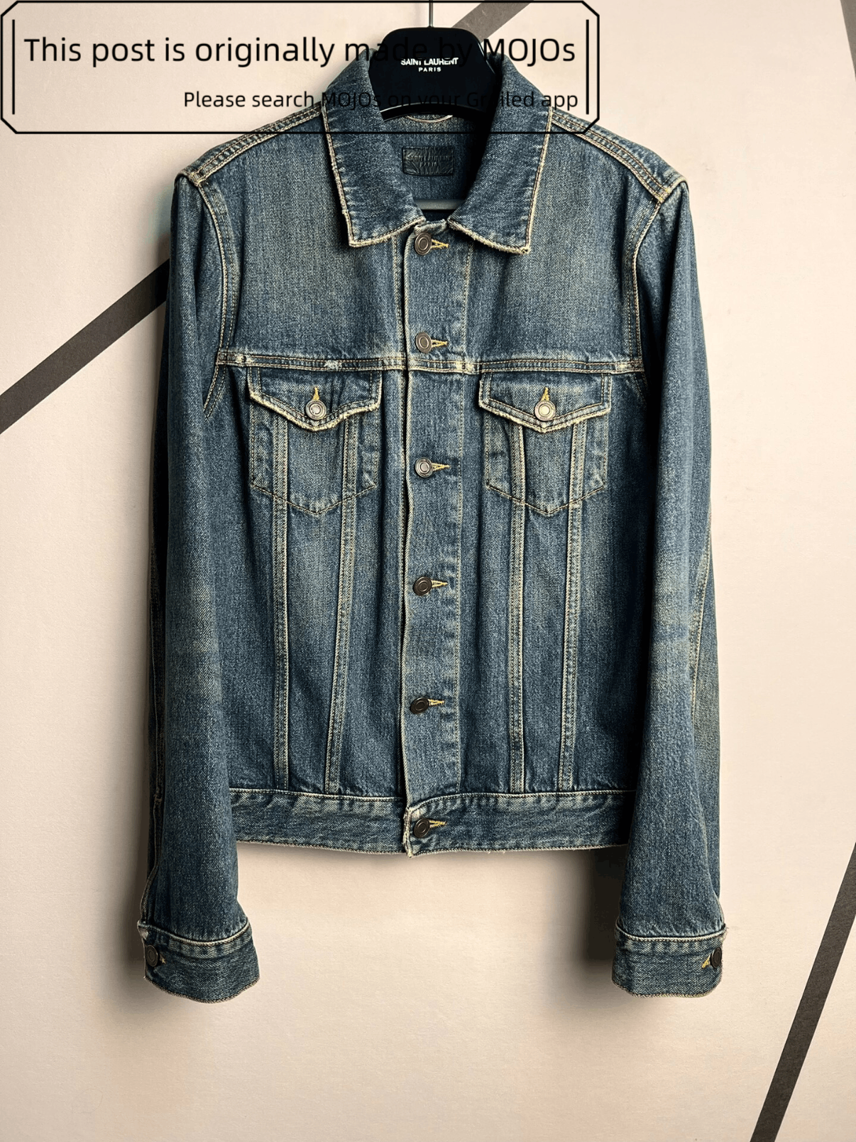 Saint Laurent Paris Sz M Saint Laurent Paris 15AW Mud Wash Denim Jacket mojos60 Size US M / EU 48-50 / 2 - 1 Thumbnail