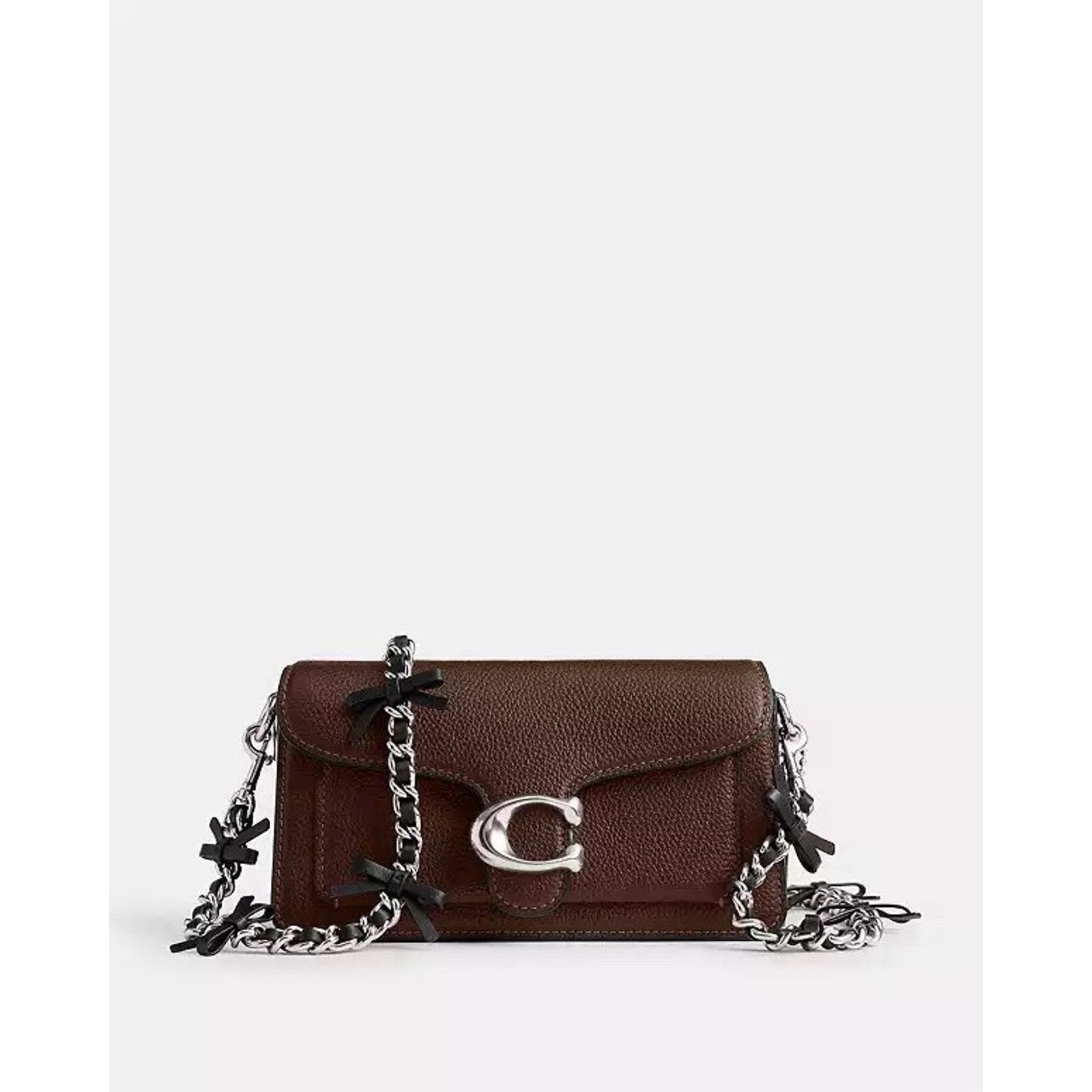 Coach NWT Coach Leather Chain Strap Bows Silver/Black CY260 Size ONE SIZE - 6 Thumbnail