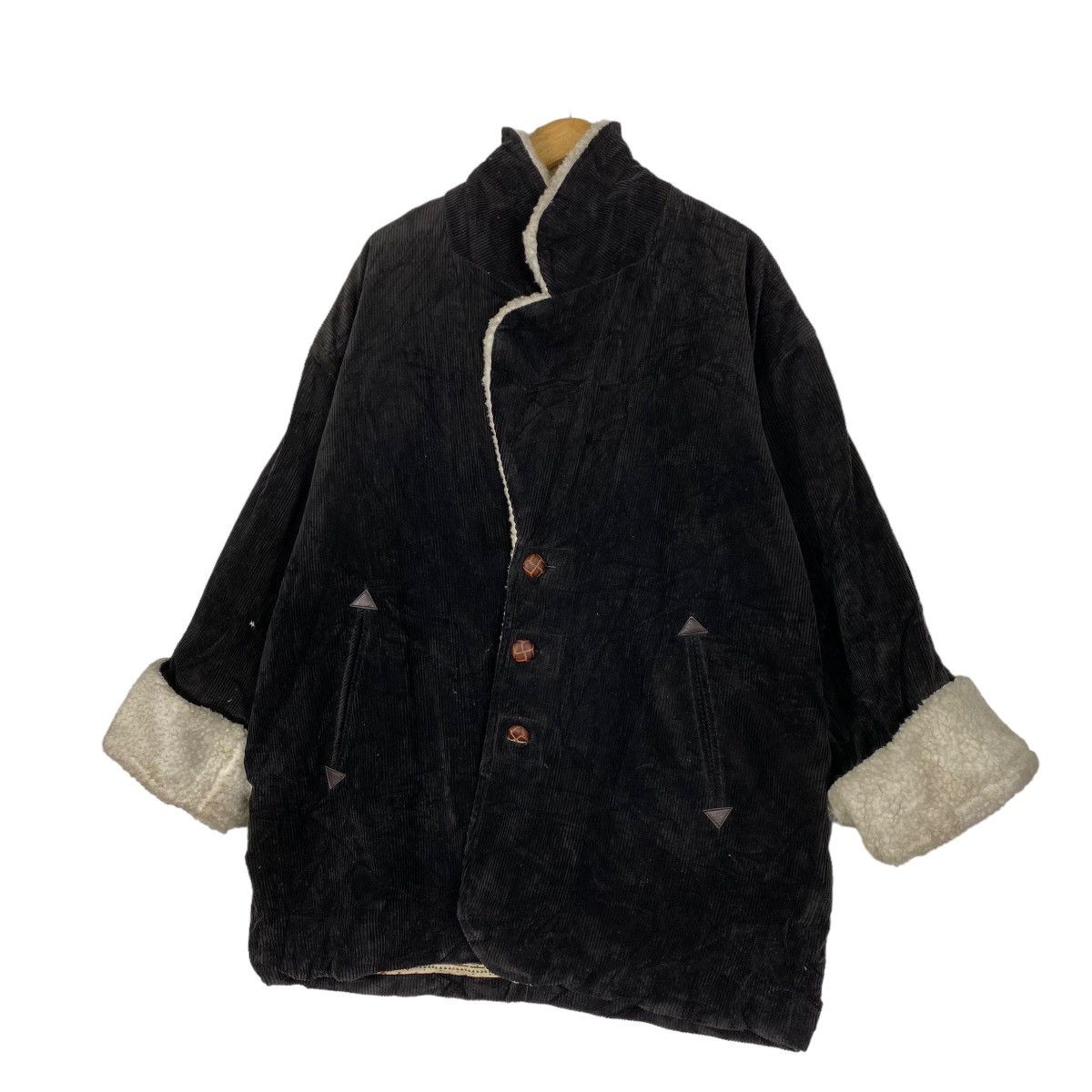 Japanese Brand Elafree Sherpa Winter Button Coat Jacket Size US L / EU 52-54 / 3 - 2 Thumbnail