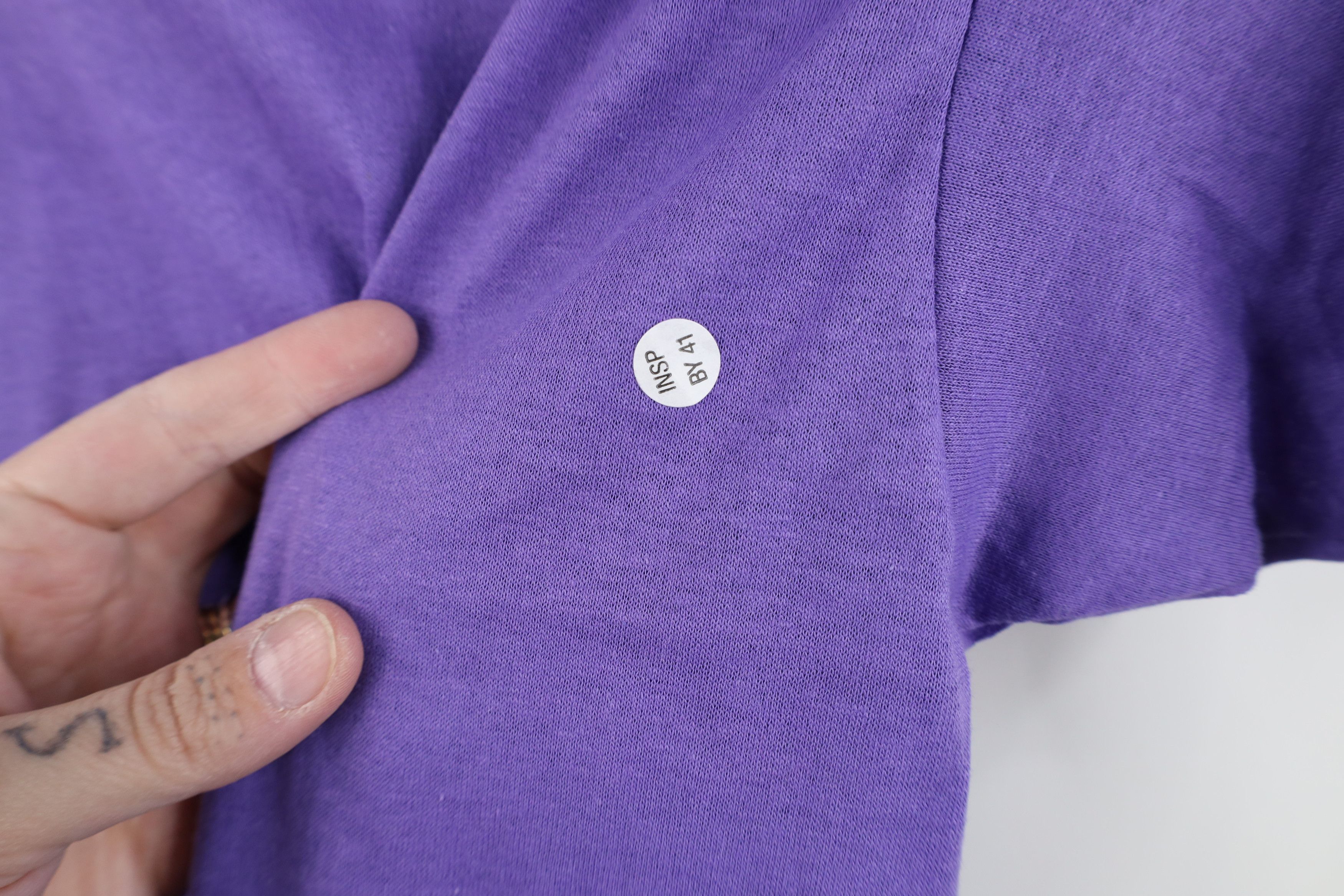Vintage Deadstock Vintage 70s Streetwear Pocket T-Shirt Purple USA Size M / US 6-8 / IT 42-44 - 7 Thumbnail