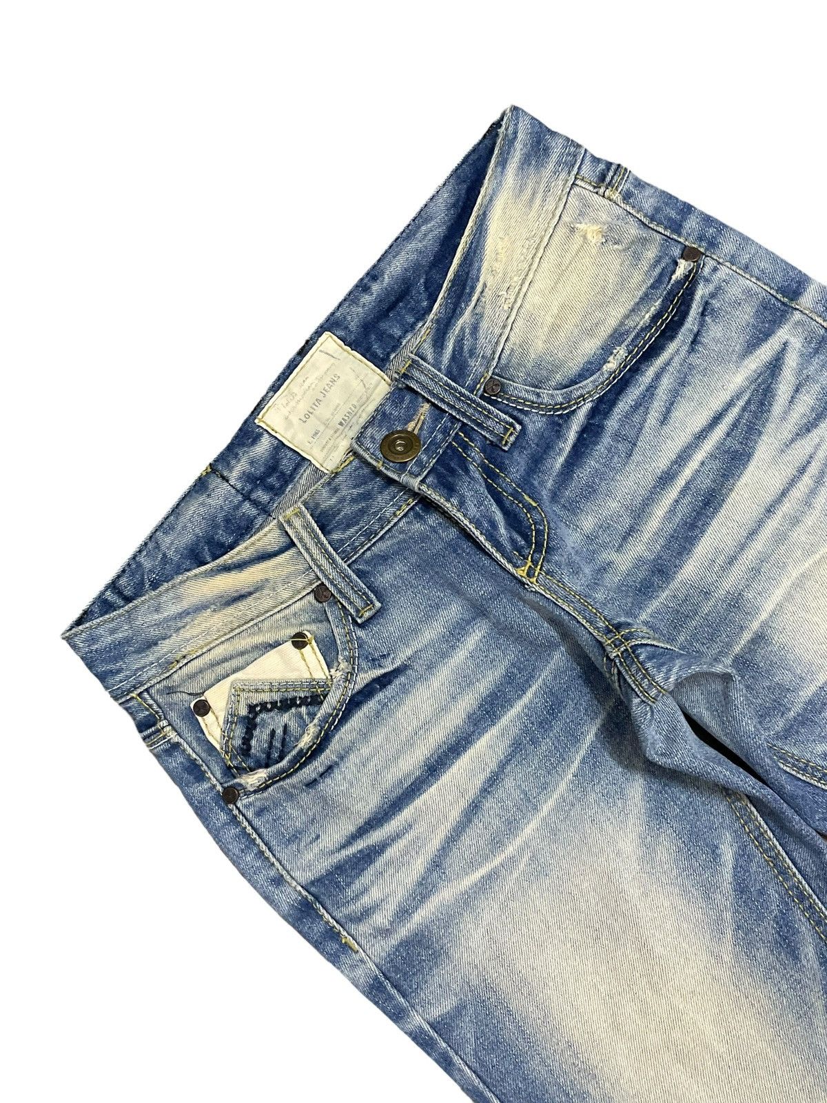Japanese Brand Vintage Japanese Crazy Yellowish Whiskers Fade Wash Jeans Size 30" / US 8 / IT 44 - 4 Thumbnail
