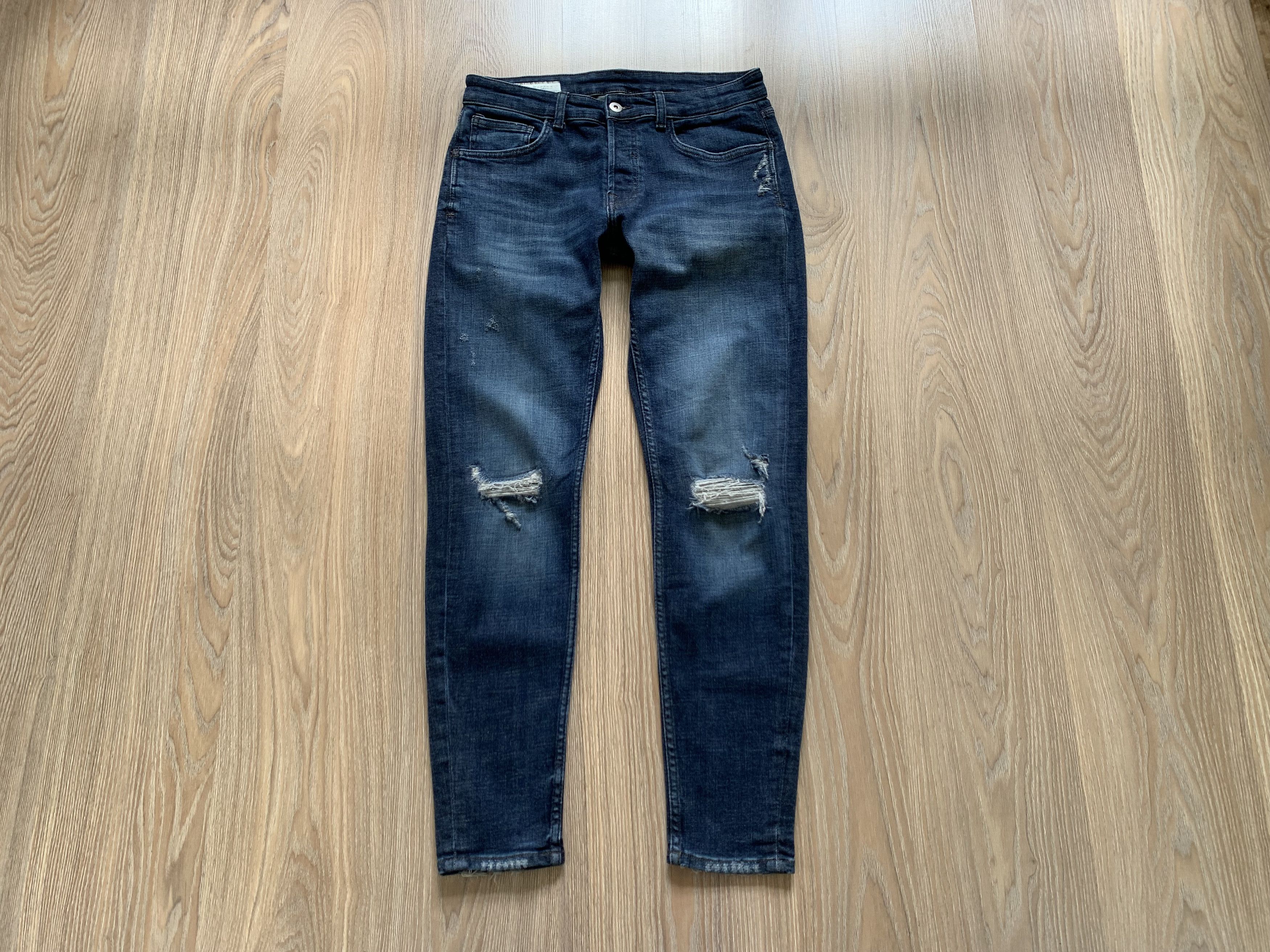 Zara Zara Light Blue Distressed Jeans Size US 32 / EU 48 - 1 Thumbnail