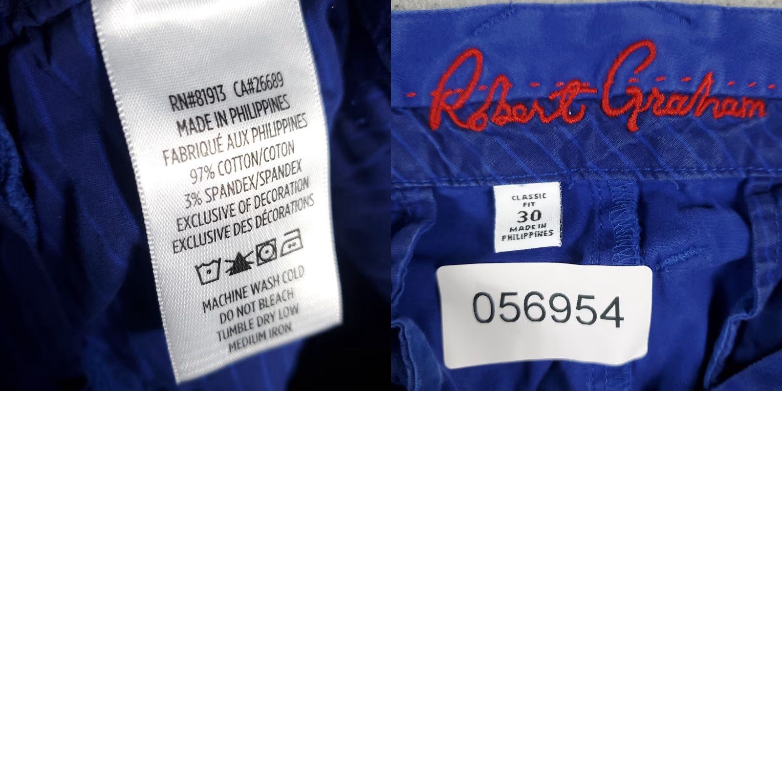 Robert Graham Robert Graham Chino Shorts Mens Size 30 Blue Casual Flat Front Regular Fit Size US 30 / EU 46 - 8 Thumbnail