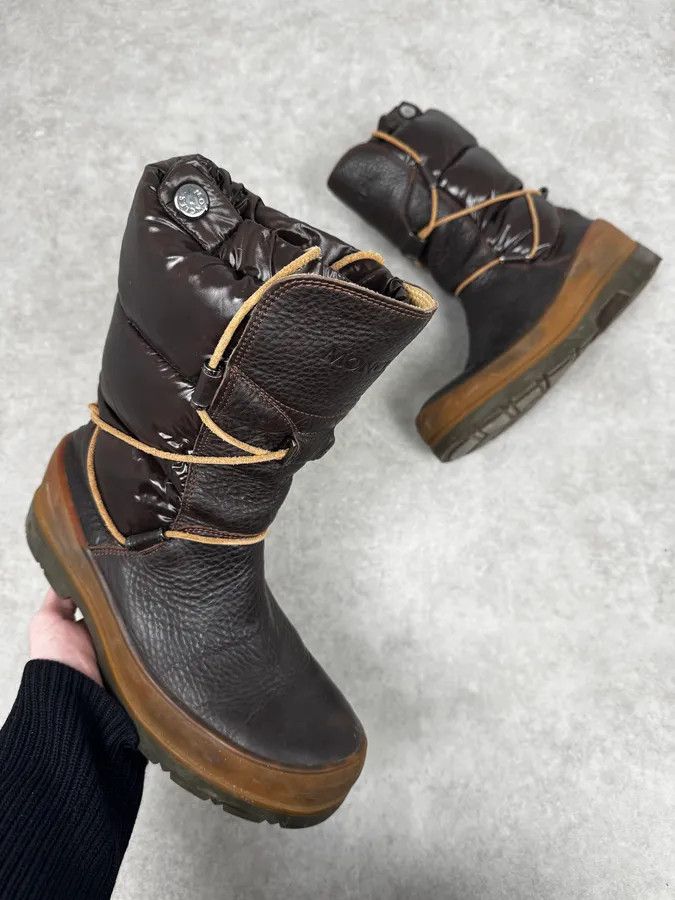 Moncler 2000s Moncler Utility Puffer Brown Leather Boots Size US 8 / EU 41 - 1 Thumbnail