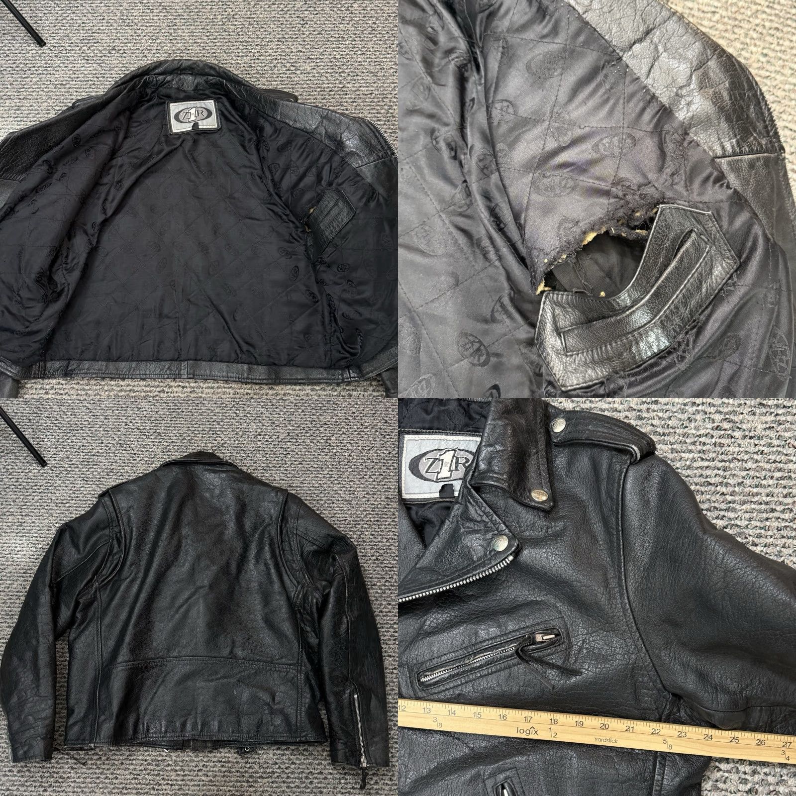 Vintage VINTAGE Z1R Jacket Men’s 48 Black Leather Motorcycle Biker 90s D Pocket Outdoor Size US M / EU 48-50 / 2 - 8 Thumbnail