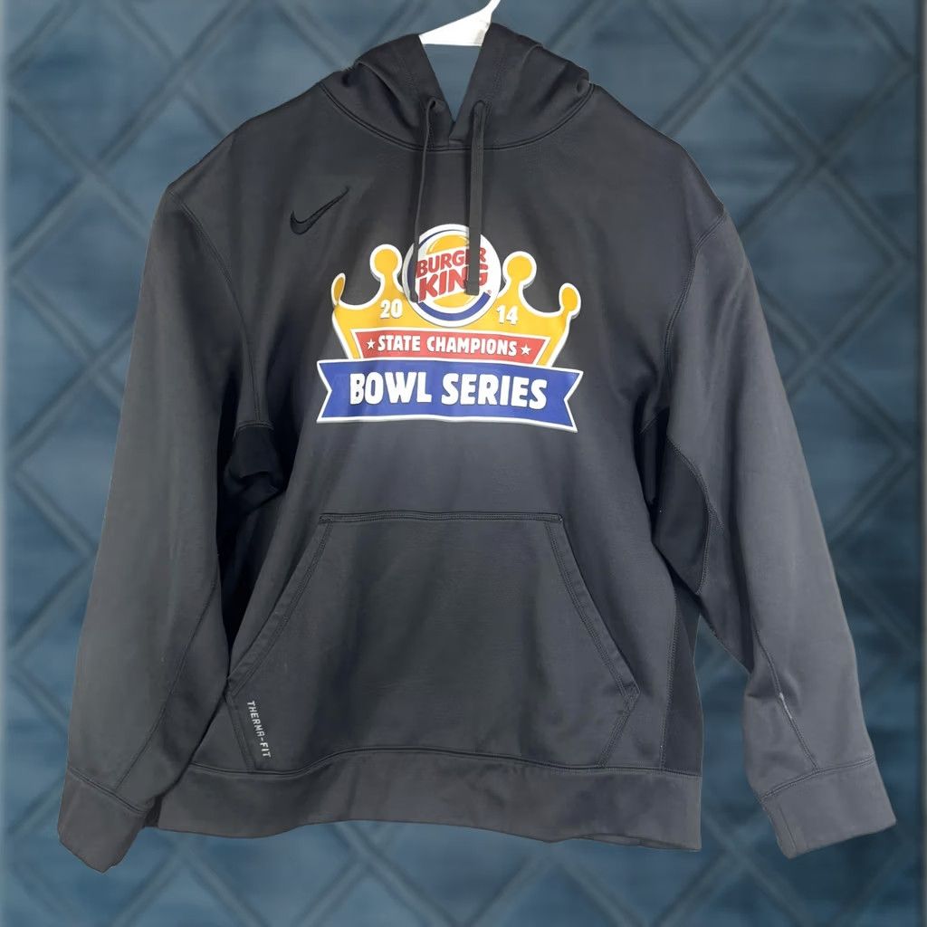 Nike Nike Therma-FIT Hoodie Mens XL Gray Burger King Bowl Fleece Pullover Sweatshirt Size US XL / EU 56 / 4 - 1 Thumbnail