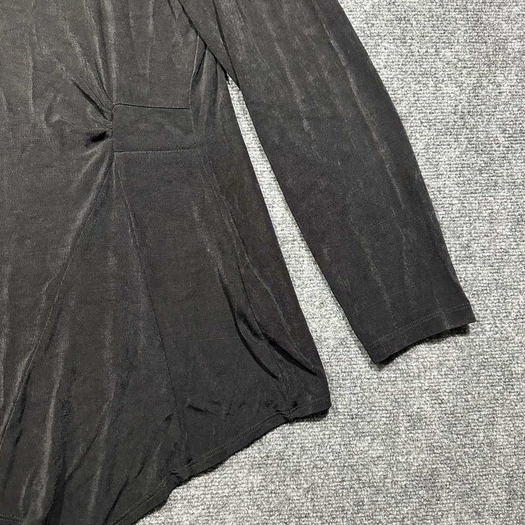 Vintage Chicos Travelers Top Womens L Black Stretch Gather Side Pullover Shirt Blouse Size L / US 10 / IT 46 - 3 Thumbnail
