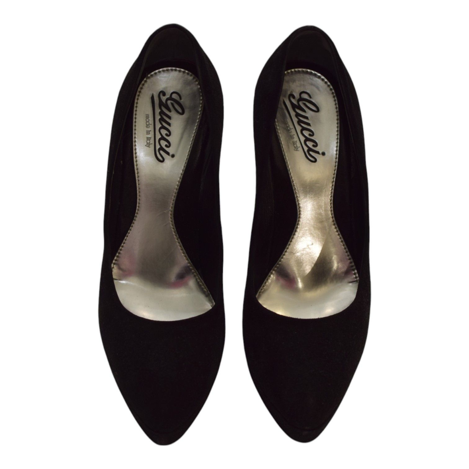 Gucci Gucci Black Suede Leather Almond Toe Classic Heel Platform Size US 9 / IT 39 - 5 Thumbnail