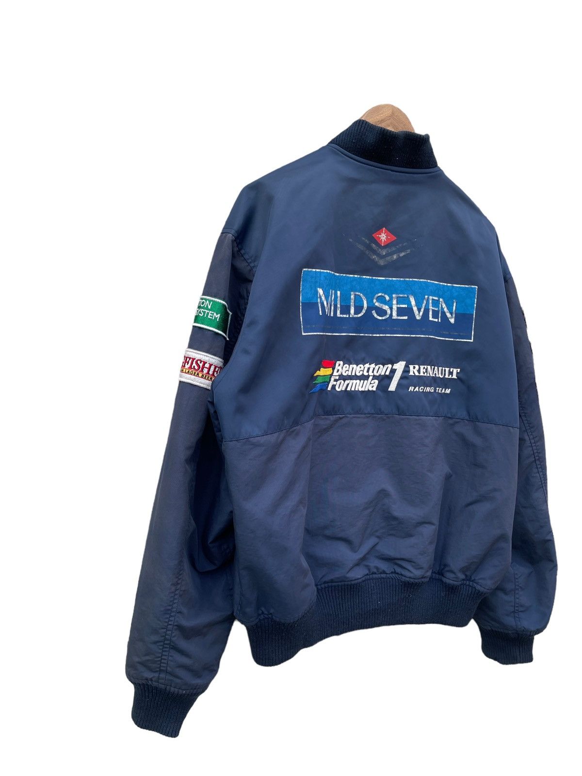 Benetton × Vintage Vintage Benetton Formula 1 Word Champion Bomber Jacket Size US L / EU 52-54 / 3 - 7 Thumbnail
