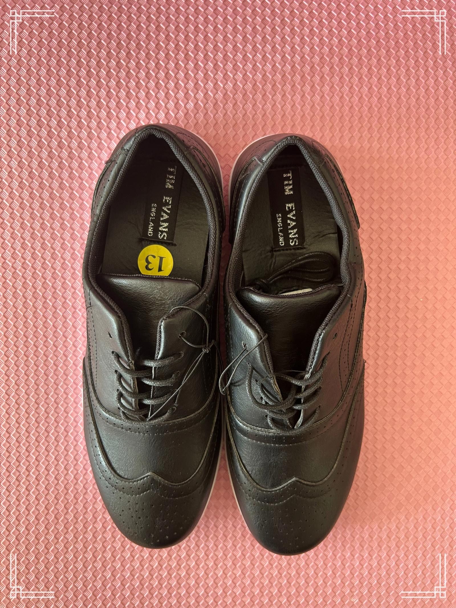 Designer Tim Evans Black Leather Wingtip Sneakers – Size 13 Size US 13 / EU 46 - 2 Thumbnail