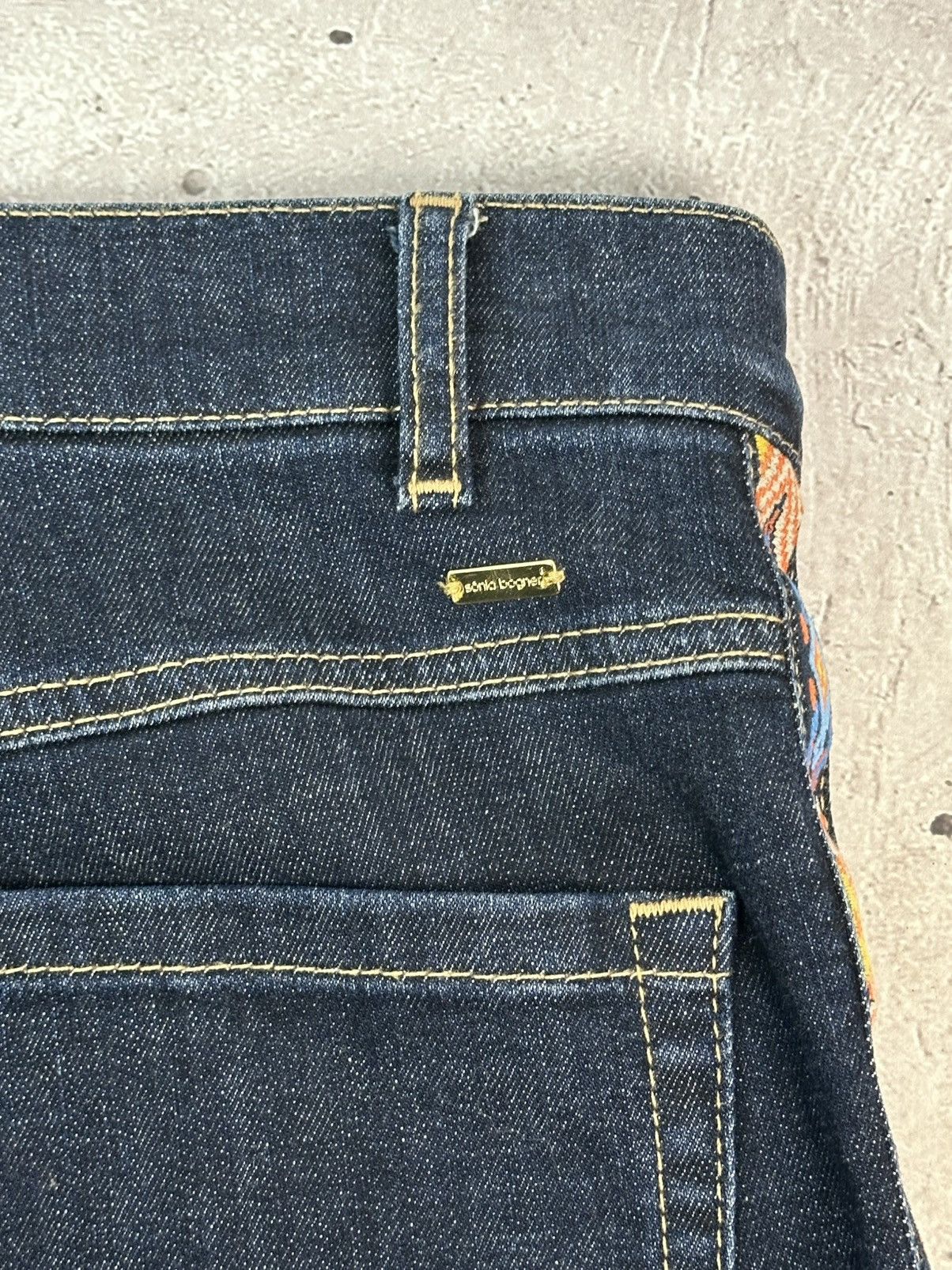 Bogner Sonia Bogner Patterned Strips Zip Pocket Blue Cotton Jeans Size 32" / US 10 / IT 46 - 13 Thumbnail