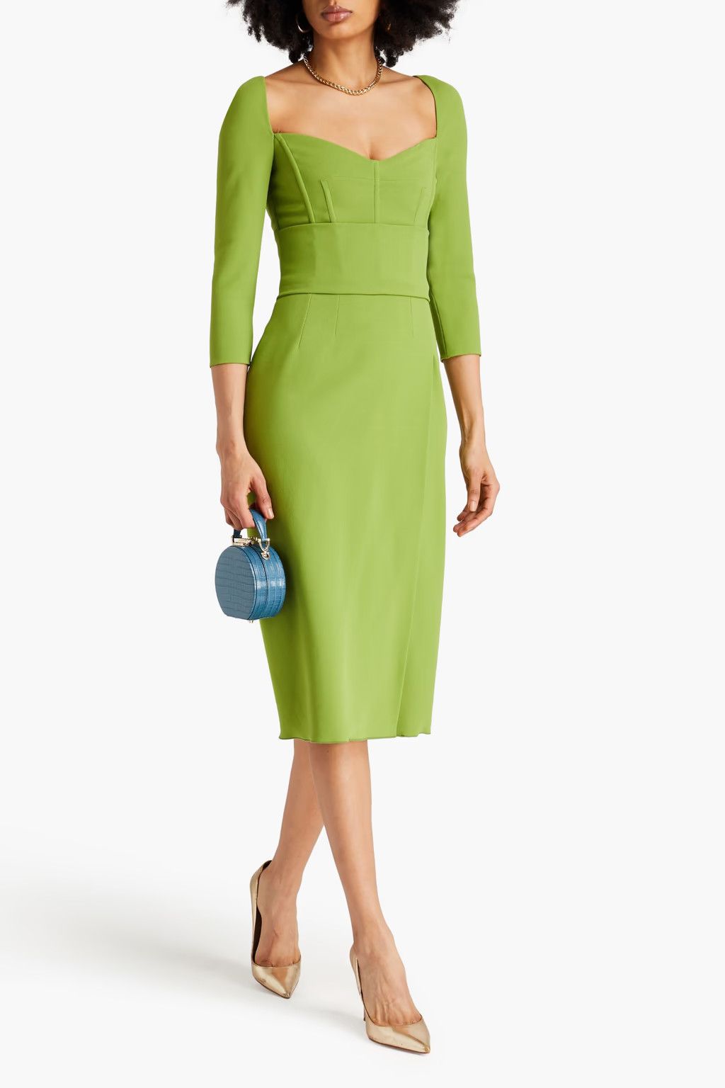 Dolce & Gabbana o1y0825 Midi Dress in Green Size XS / US 0-2 / IT 36-38 - 2 Thumbnail
