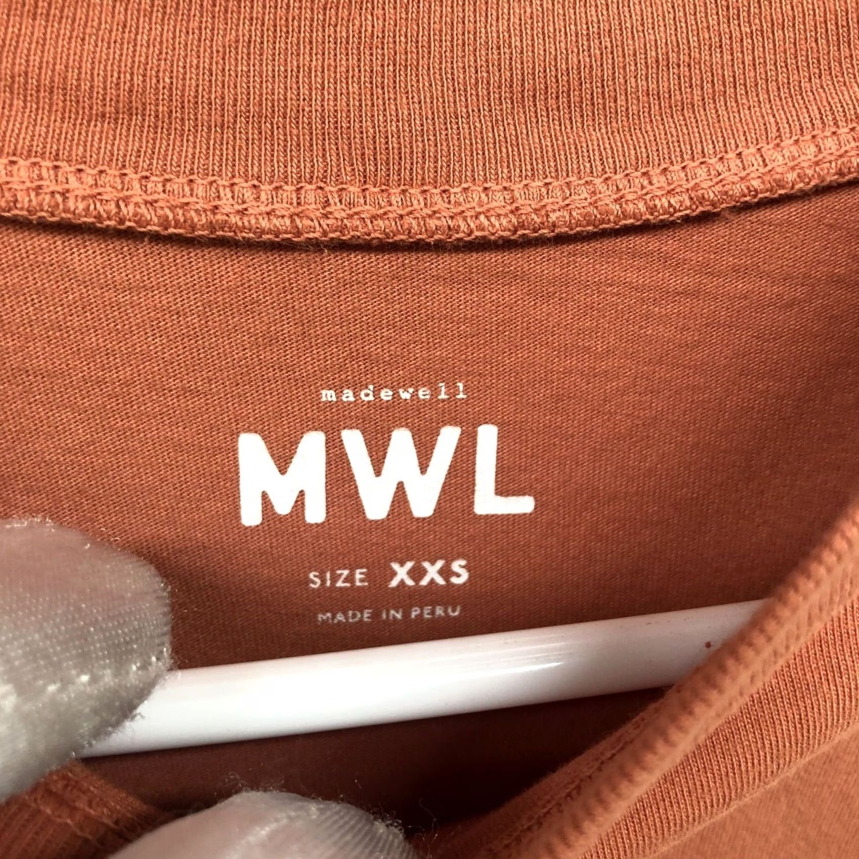 Madewell Madewell Seamed Tee Womens XXS Short Sleeve Peach Relaxed Crewneck T Shirt Size XXS / US 00 / IT 34 - 5 Thumbnail
