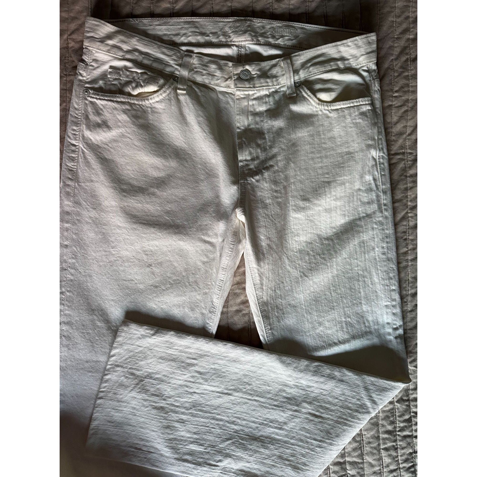 7 For All Mankind 7 FOR ALL MANKIND Sz 34 SLIMMY DENIM JEANS IN CLEAN WHITE Size US 34 / EU 50 - 7 Thumbnail