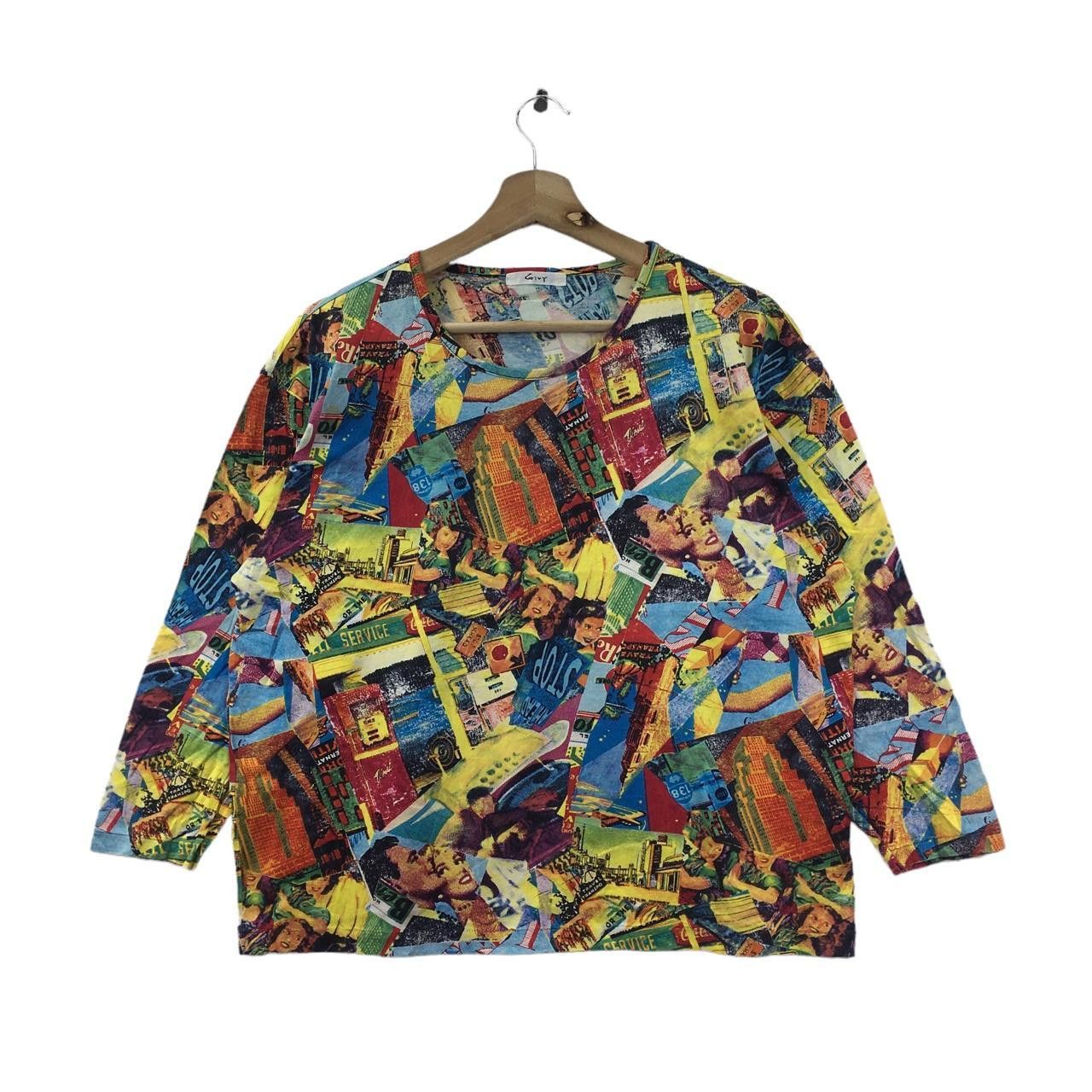 Vintage Vtg 90’ GIVY ITALY AOP All Over Print Hollywood Tee Shirt Size US M / EU 48-50 / 2 - 1 Thumbnail