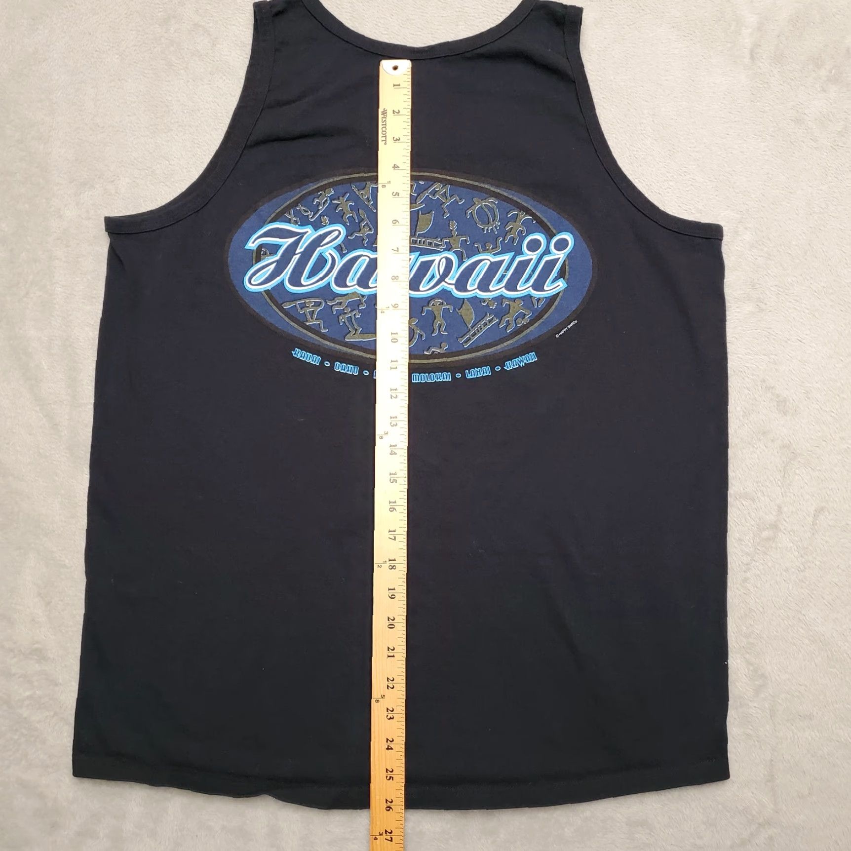 Anvil VINTAGE Hawaii Shirt Mens XL Black Tank Top Made in USA Oahu Molokai Nike Shirt Size US XL / EU 56 / 4 - 7 Thumbnail