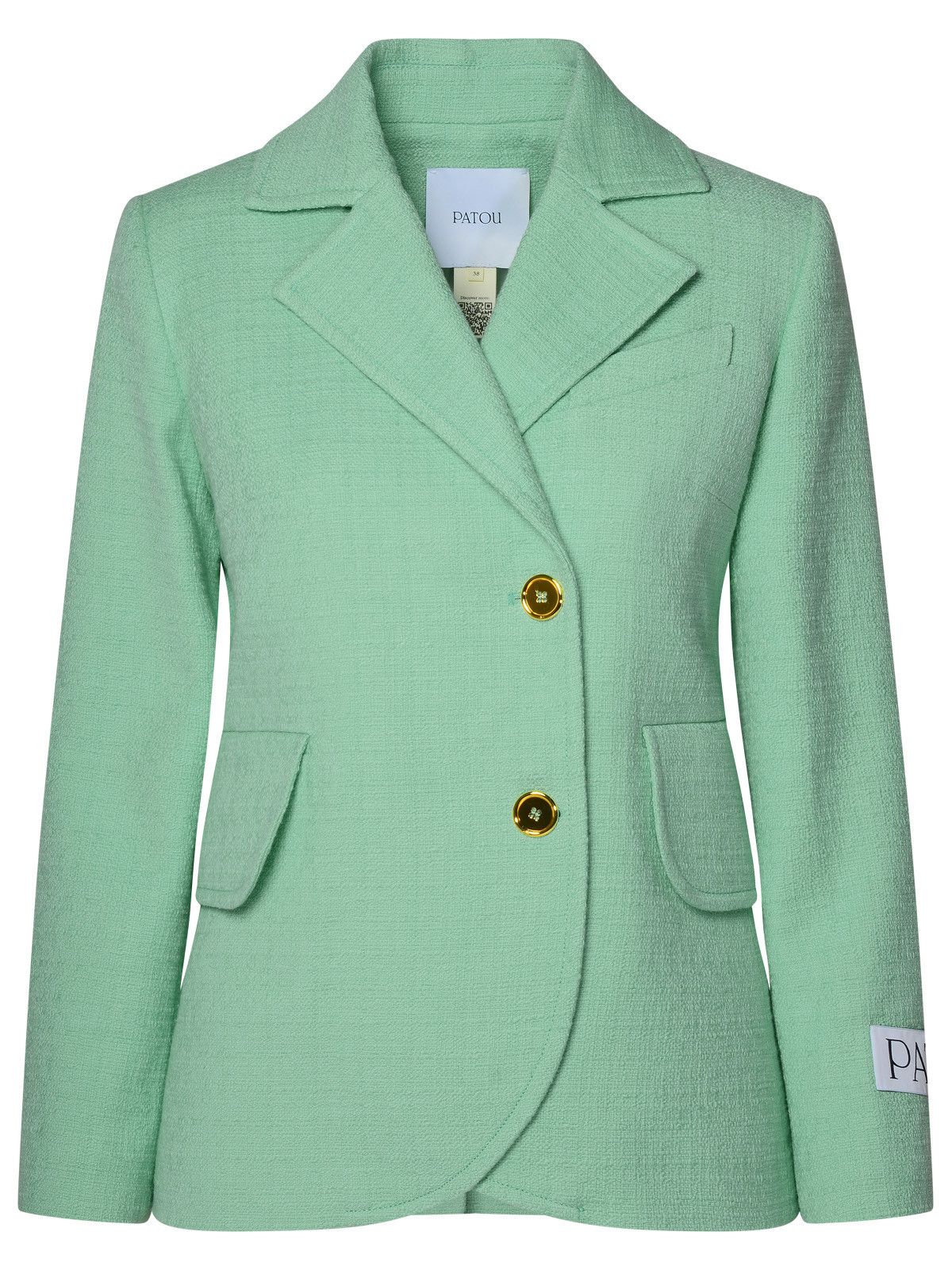 image of Patou Mint Cotton Blend Jacket in Green, Women's (Size Medium)