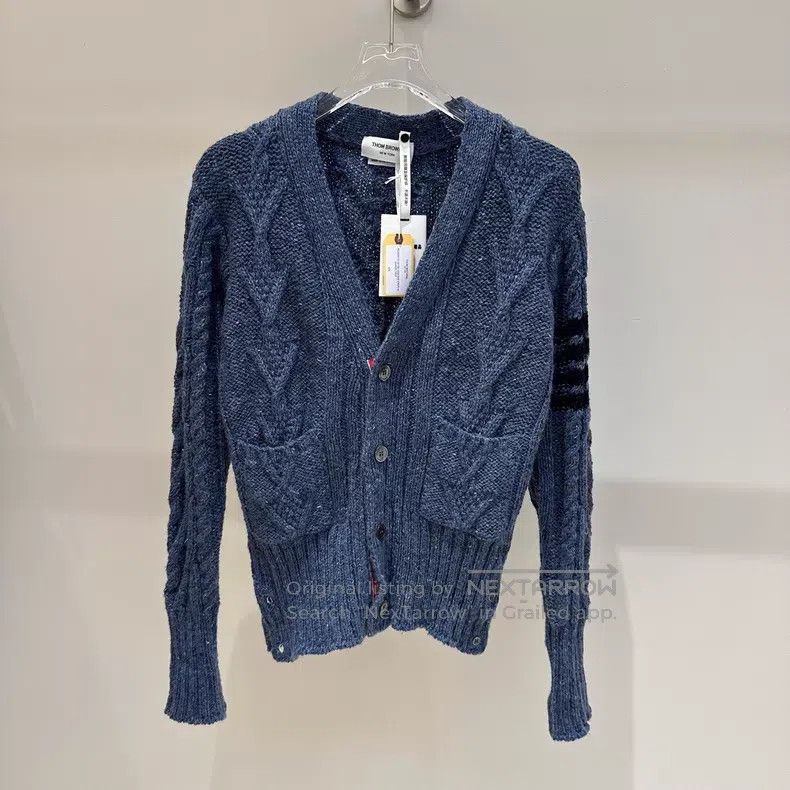 Thom Browne Thom Browne Classic Four Stripe Single-Breasted Wool Knit Size US S / EU 44-46 / 1 - 1 Thumbnail