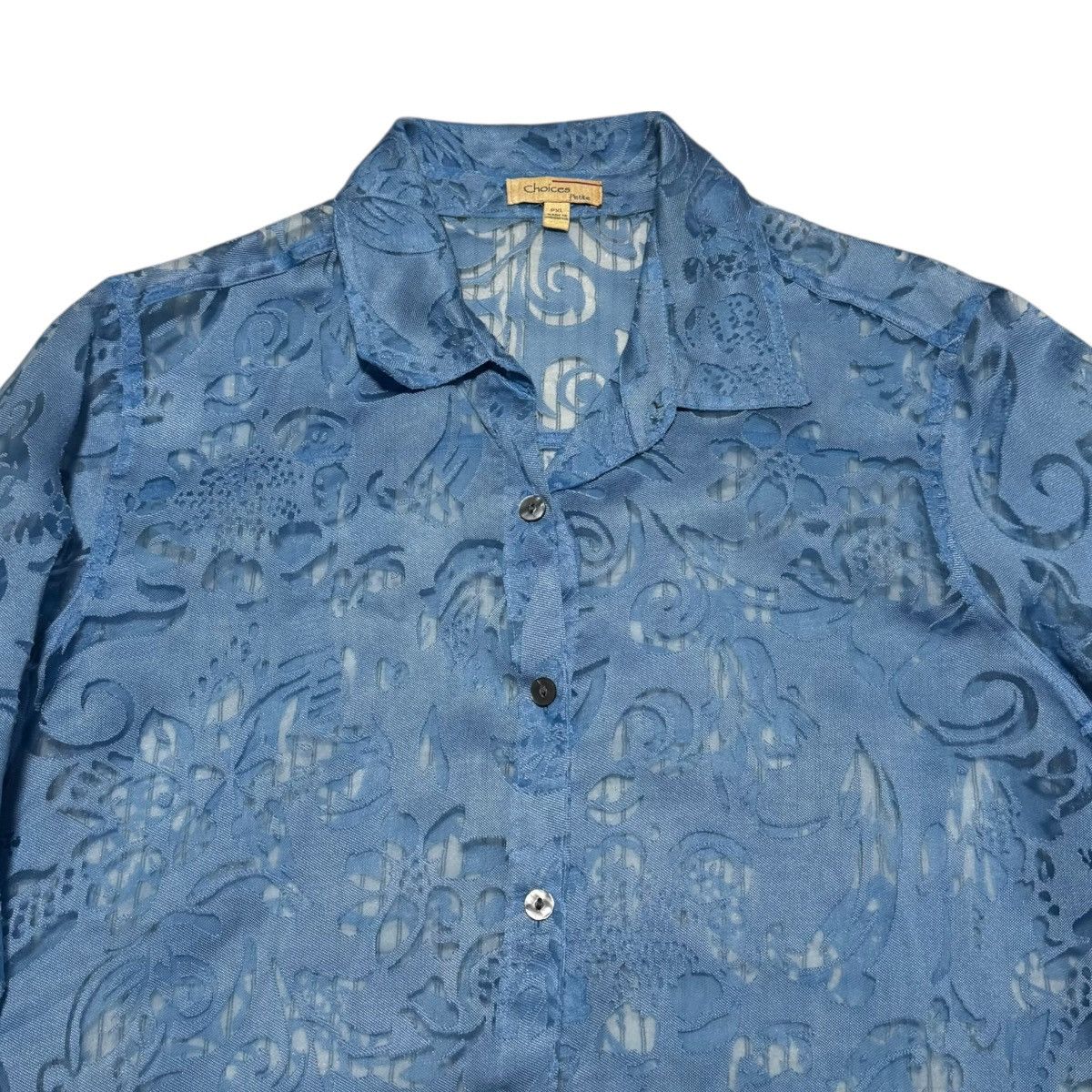Other Vintage Choices Blue Casual Button Down Shirt Womens PXL Size XL / US 12-14 / IT 48-50 - 2 Thumbnail