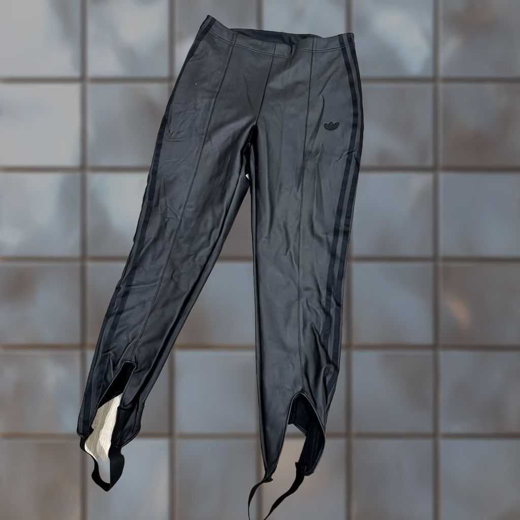 Adidas NWT adidas Always Original Women's Faux Leather Tights Pants Large Black Slim Track Pants Size 36" / US 14 / IT 50 - 1 Thumbnail
