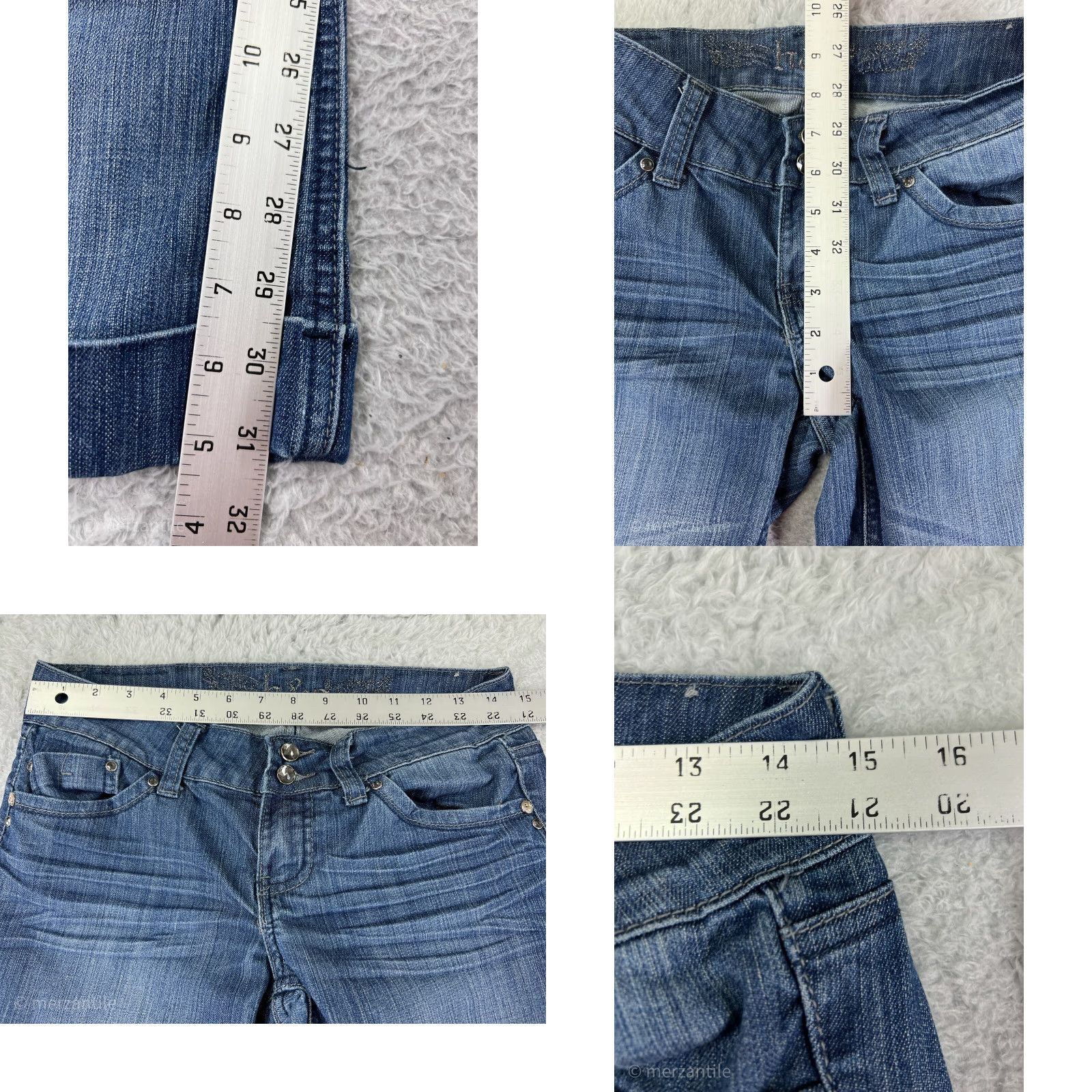 Vintage H&G Jeans Womens 7 Blue Denim Flared Embellish Embroidered Cotton Blend Size 28" / US 6 / IT 42 - 9 Thumbnail
