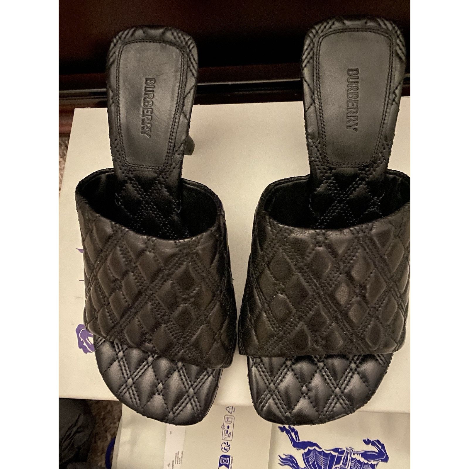 Burberry Burberry Quilted Leather Mule Blk NIB Sz 7 Size US 7 / IT 37 - 4 Thumbnail
