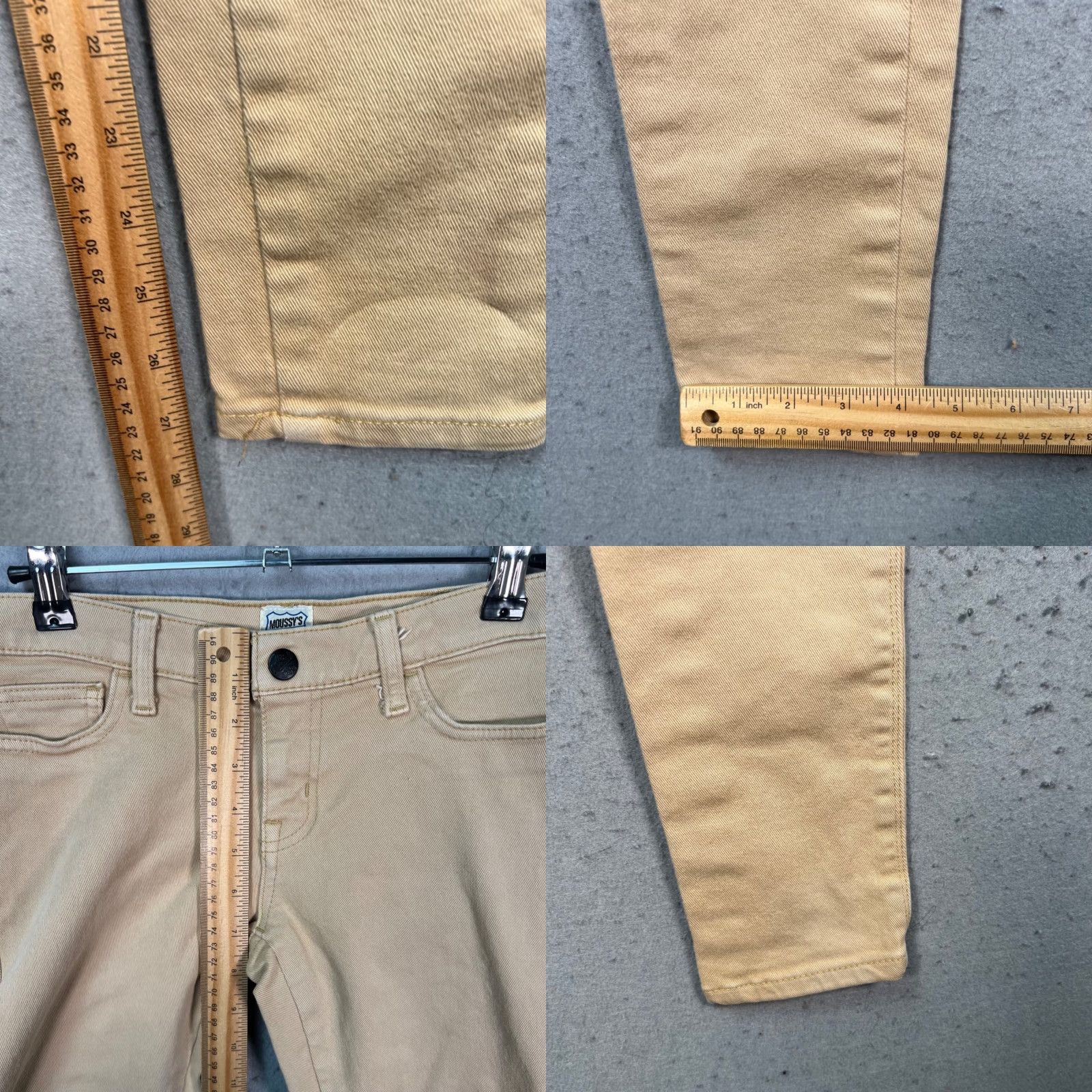 MOUSSY Moussys Womens 2 Beige Skinny Jeans Cotton Blend Stretch Denim Jeans 5-Pocket Design Womens Size 2 Inseam 28in Low Rise Spring Summer Stretch Size 26" / US 2 / IT 38 - 8 Thumbnail