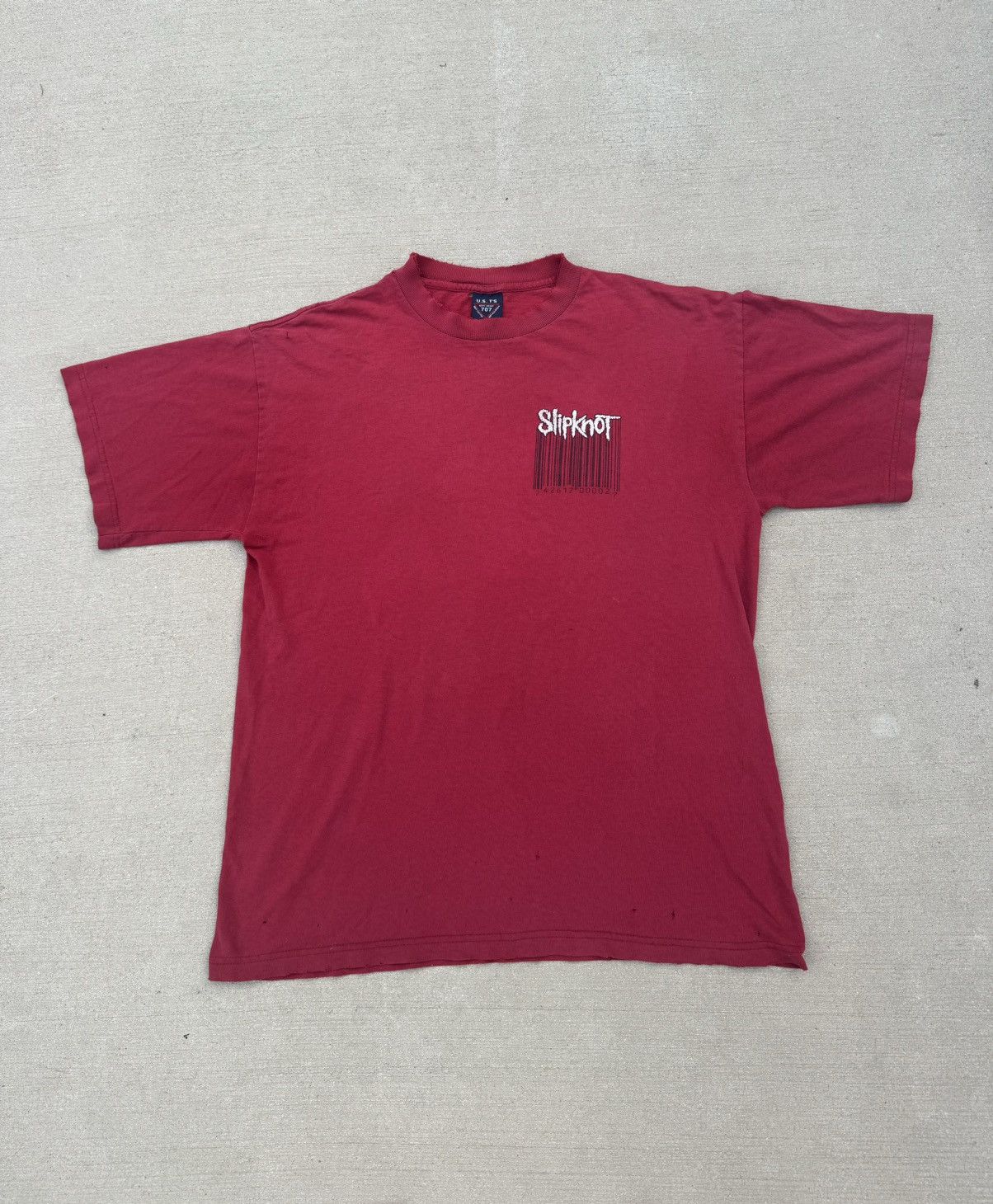 Band Tees × Slipknot × Vintage Thrashed 1999 SlipKnot Bar Code double sided Grail Rare 90s Size US L / EU 52-54 / 3 - 2 Thumbnail